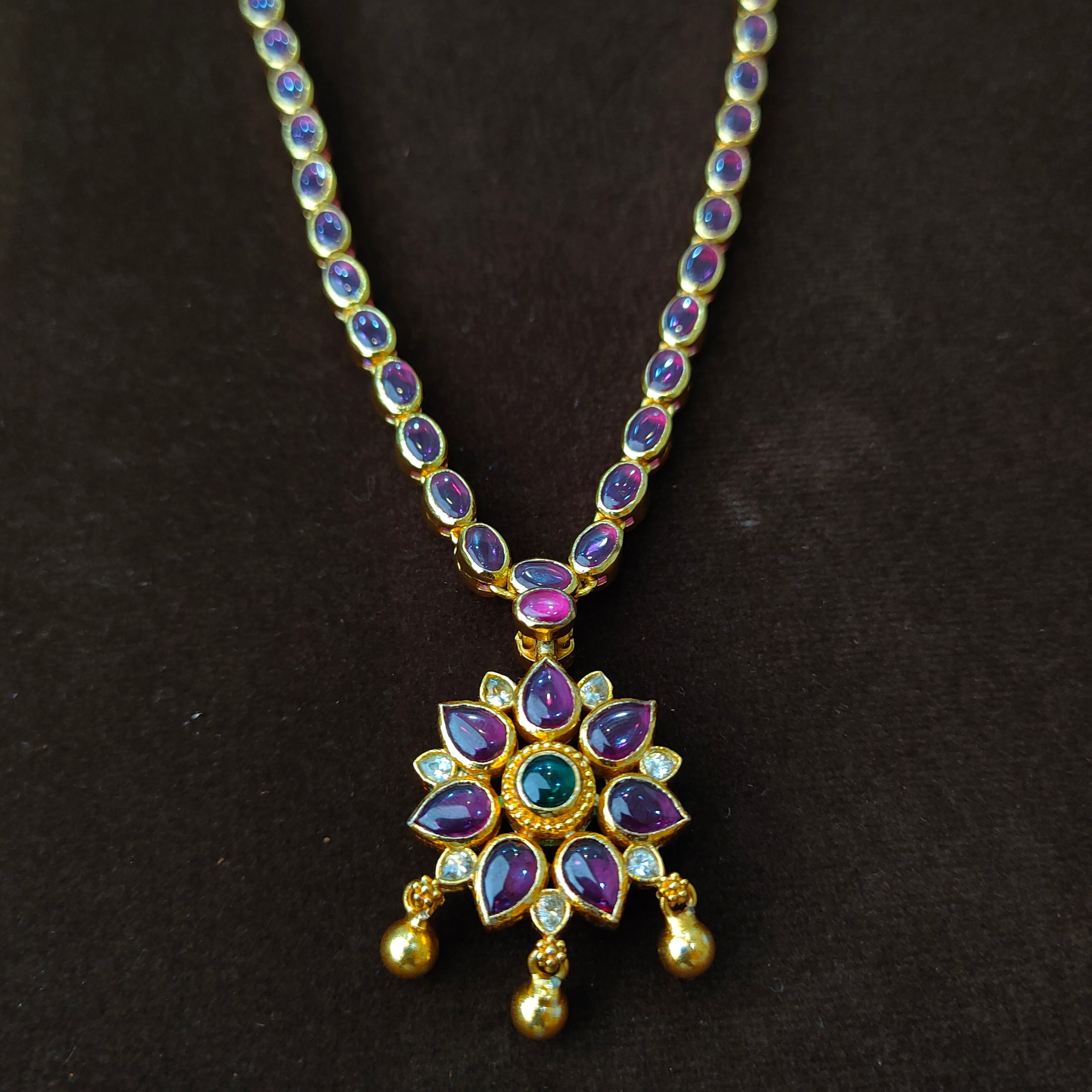 925 Gold Plated Reversable Floral Neckpiece -5571