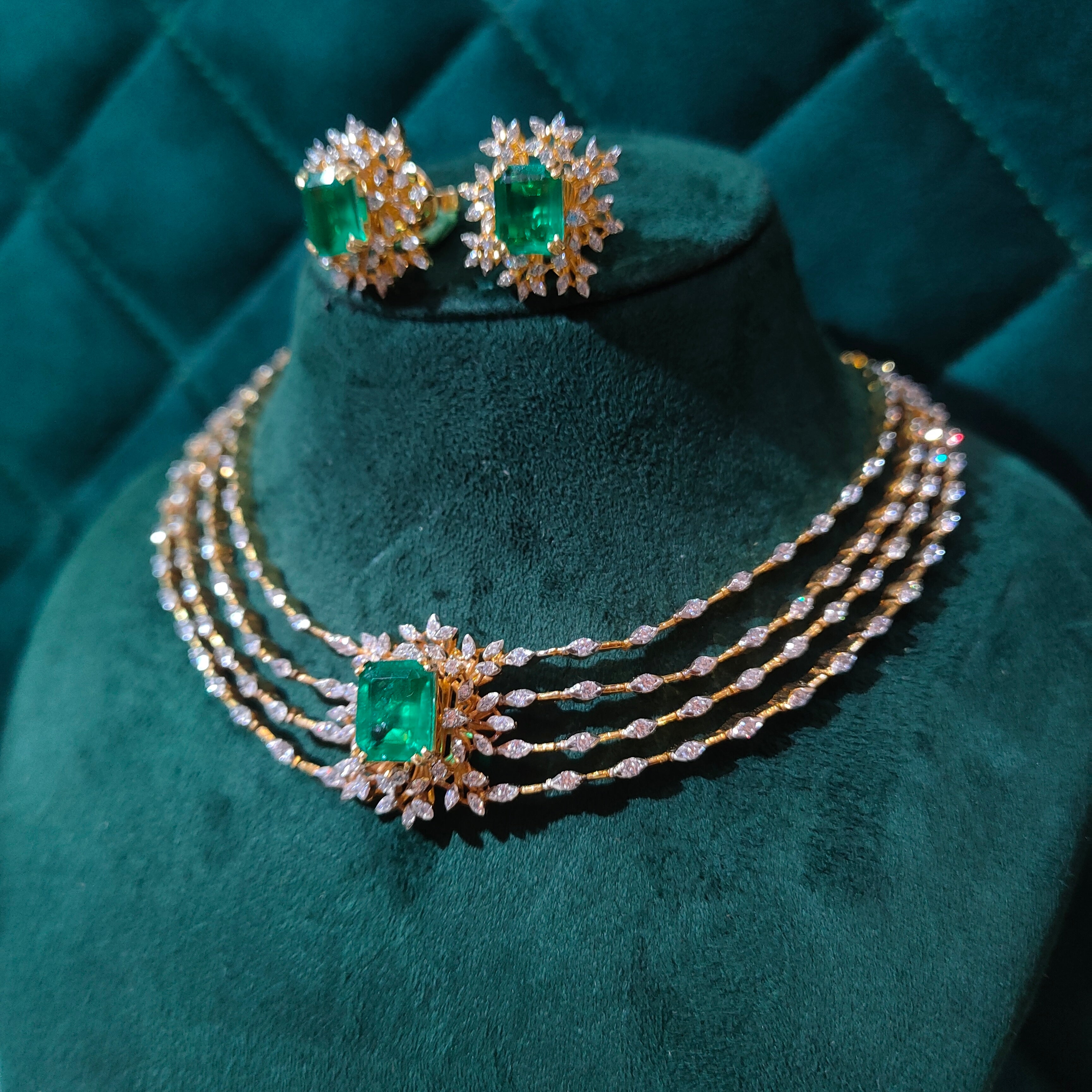 925 Silver Theia Diamond Look Mother & Daughter Necklace Set-5571