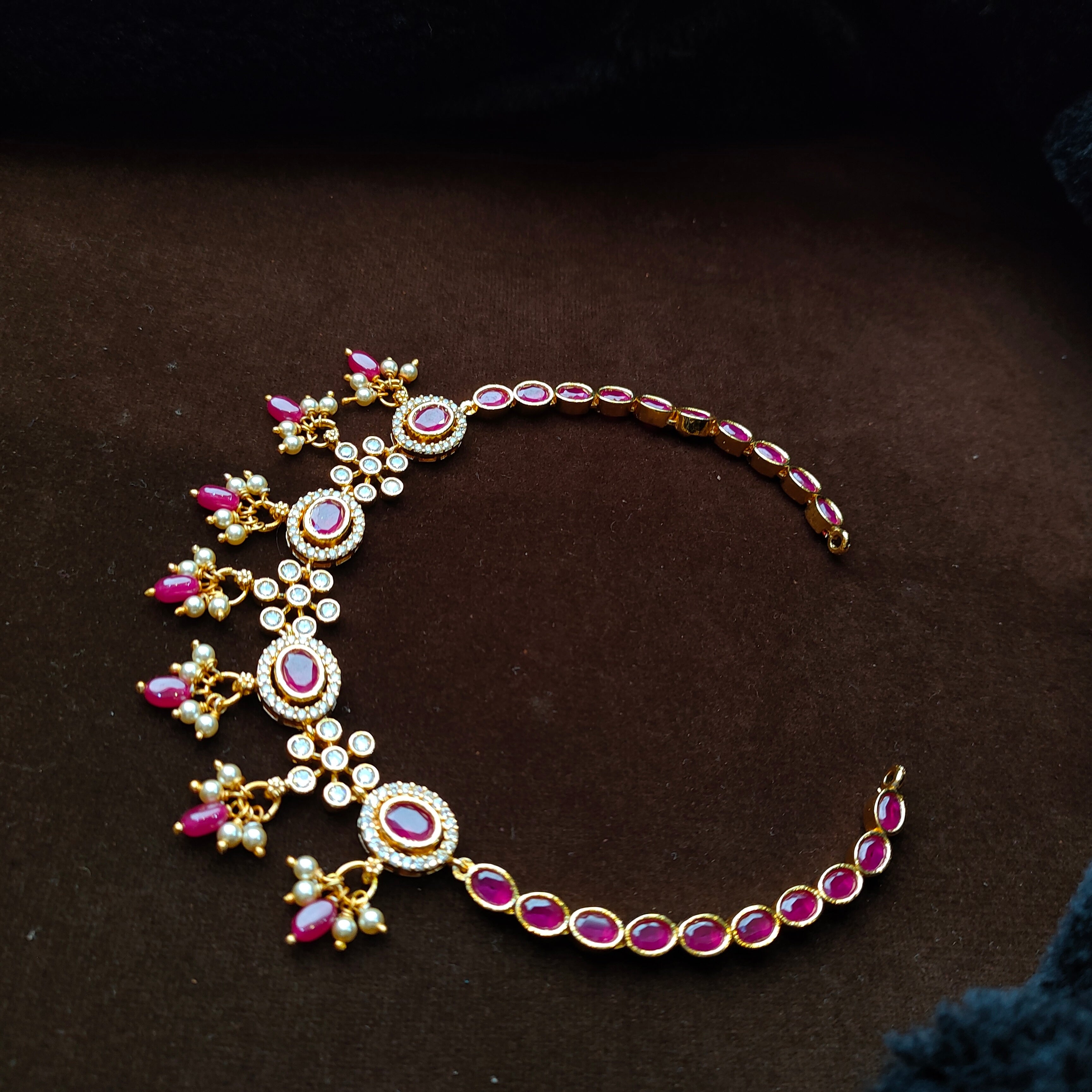 925 Silver Gold Plated Necklace Set-5598