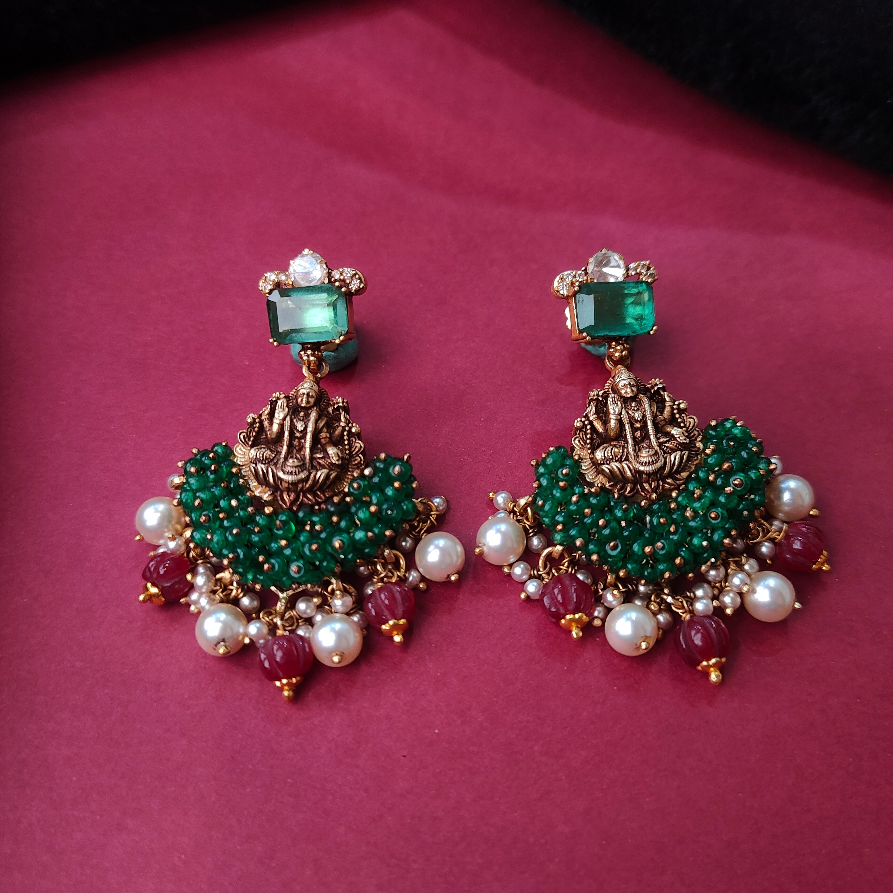 925 Silver Nakshi ChandBali Ear Stud - 5711