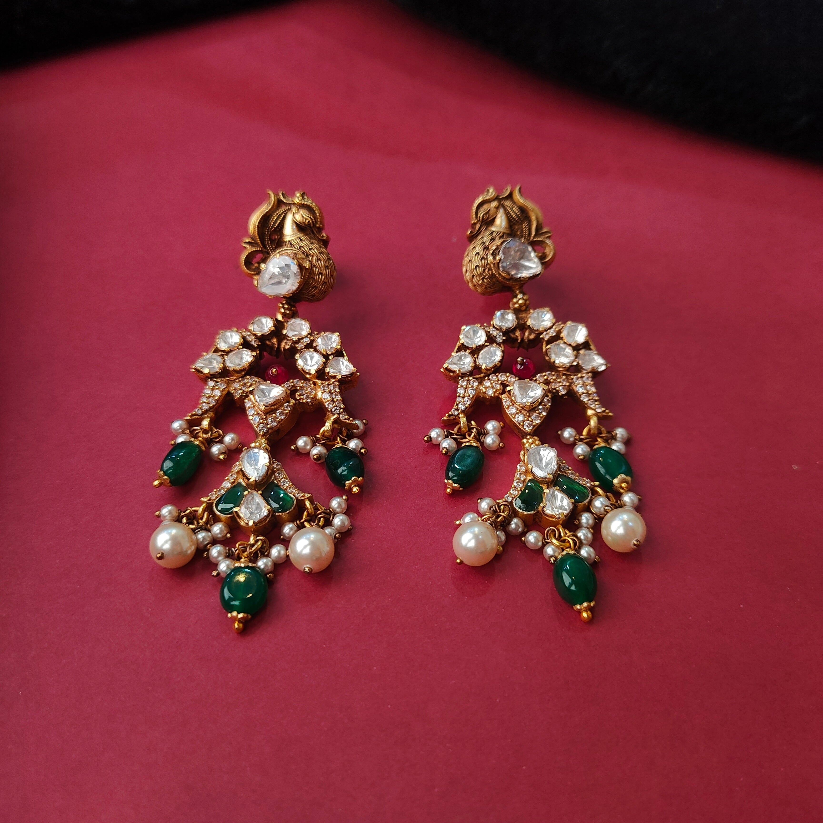 925 Silver Moissanite polki Earstud - 5709