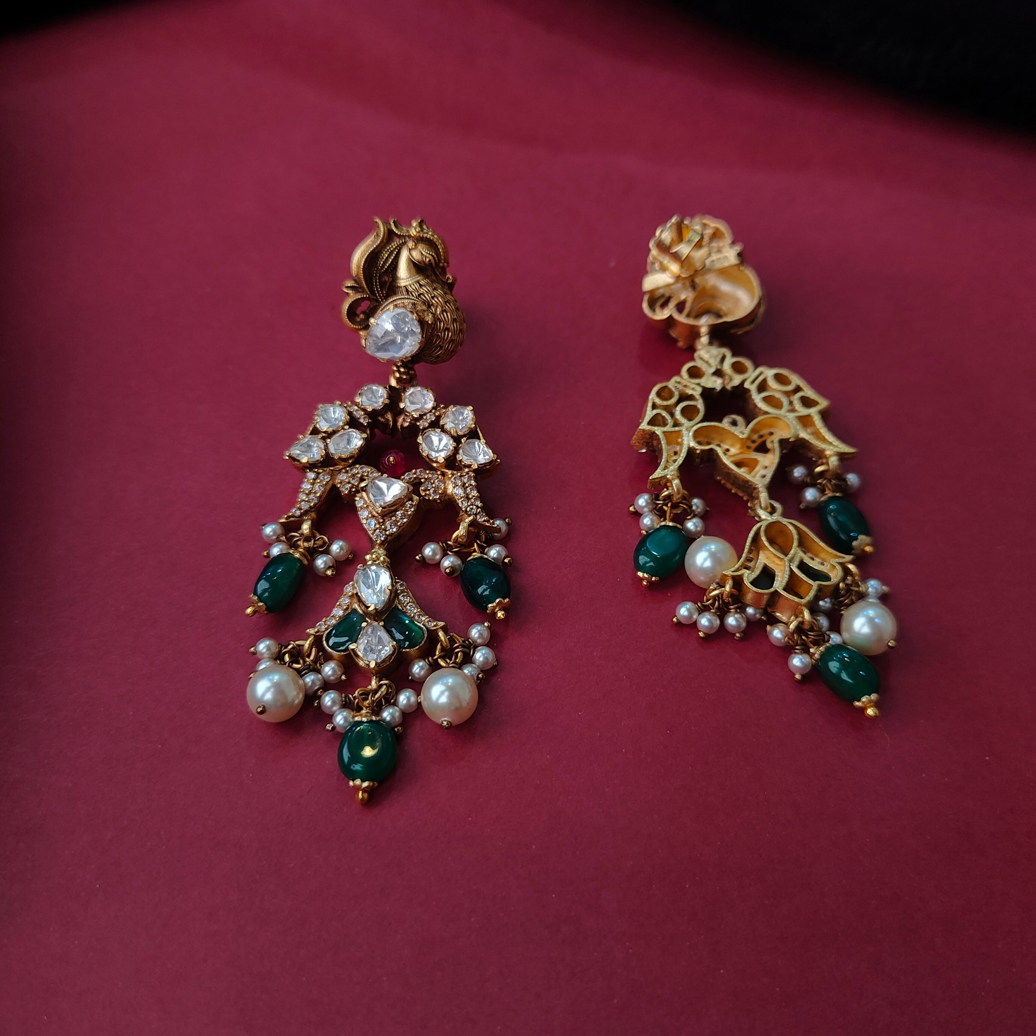 925 Silver Moissanite polki Earstud - 5709