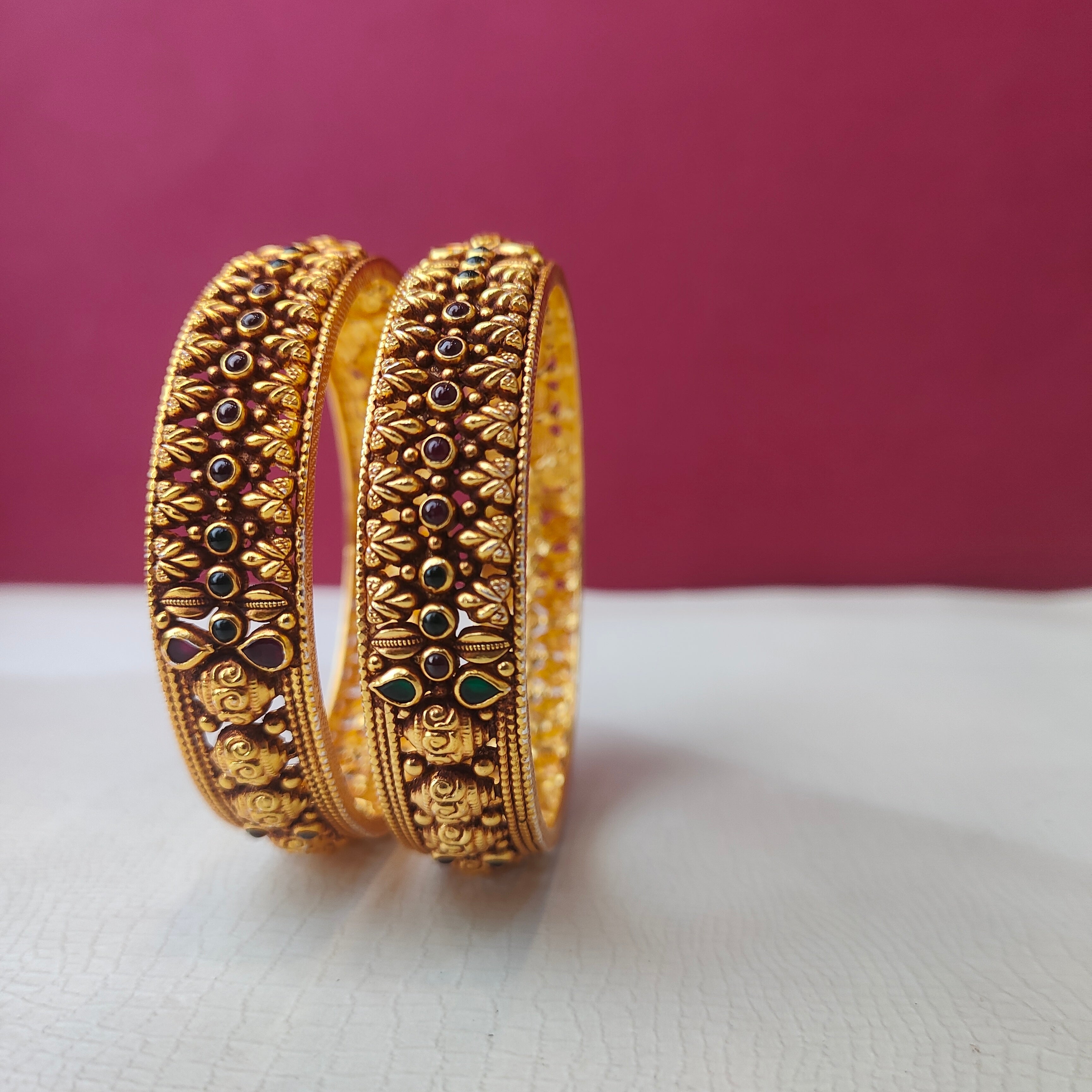 925 Silver Nakshi Bangle-2924- size -2.5