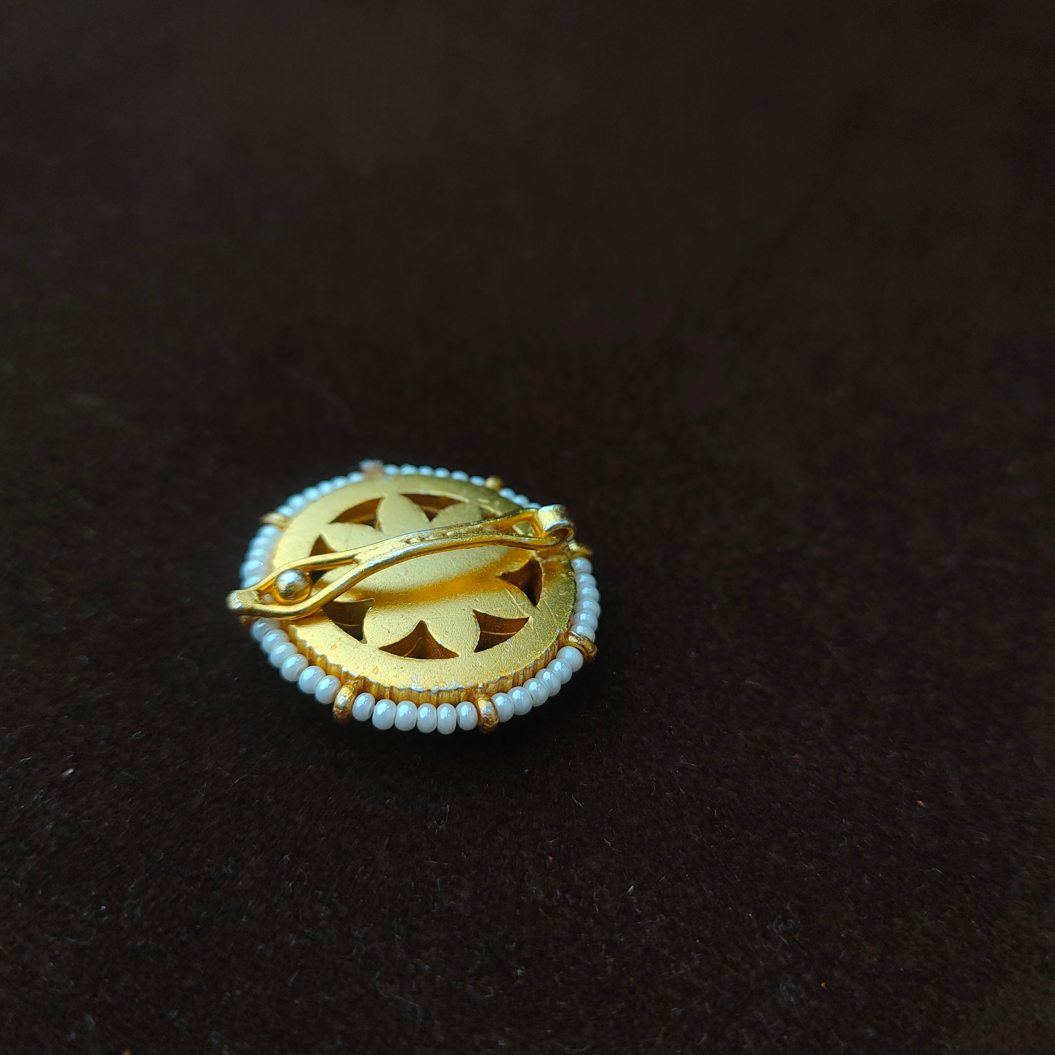 92.5 Silver Kundan Surya Chandra Hair Mop-0058