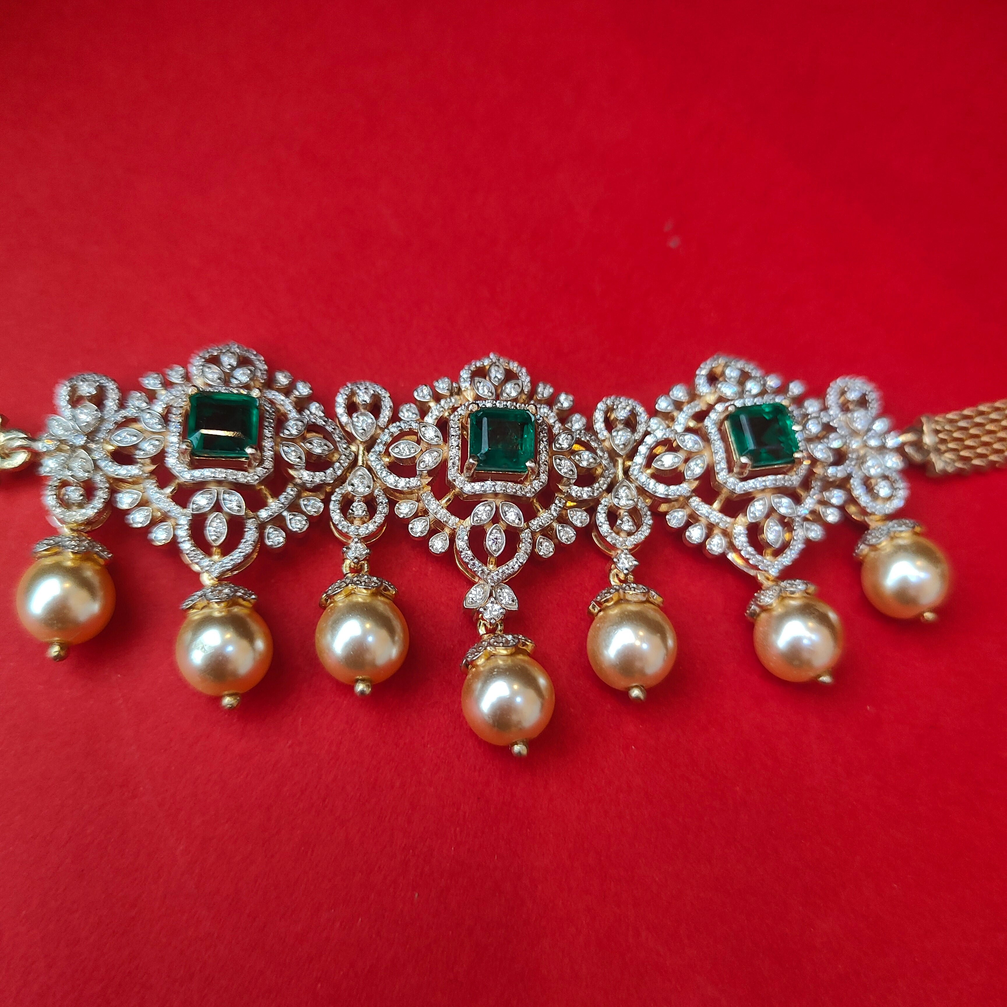 925 Silver Theia Diamond Look choker -5920