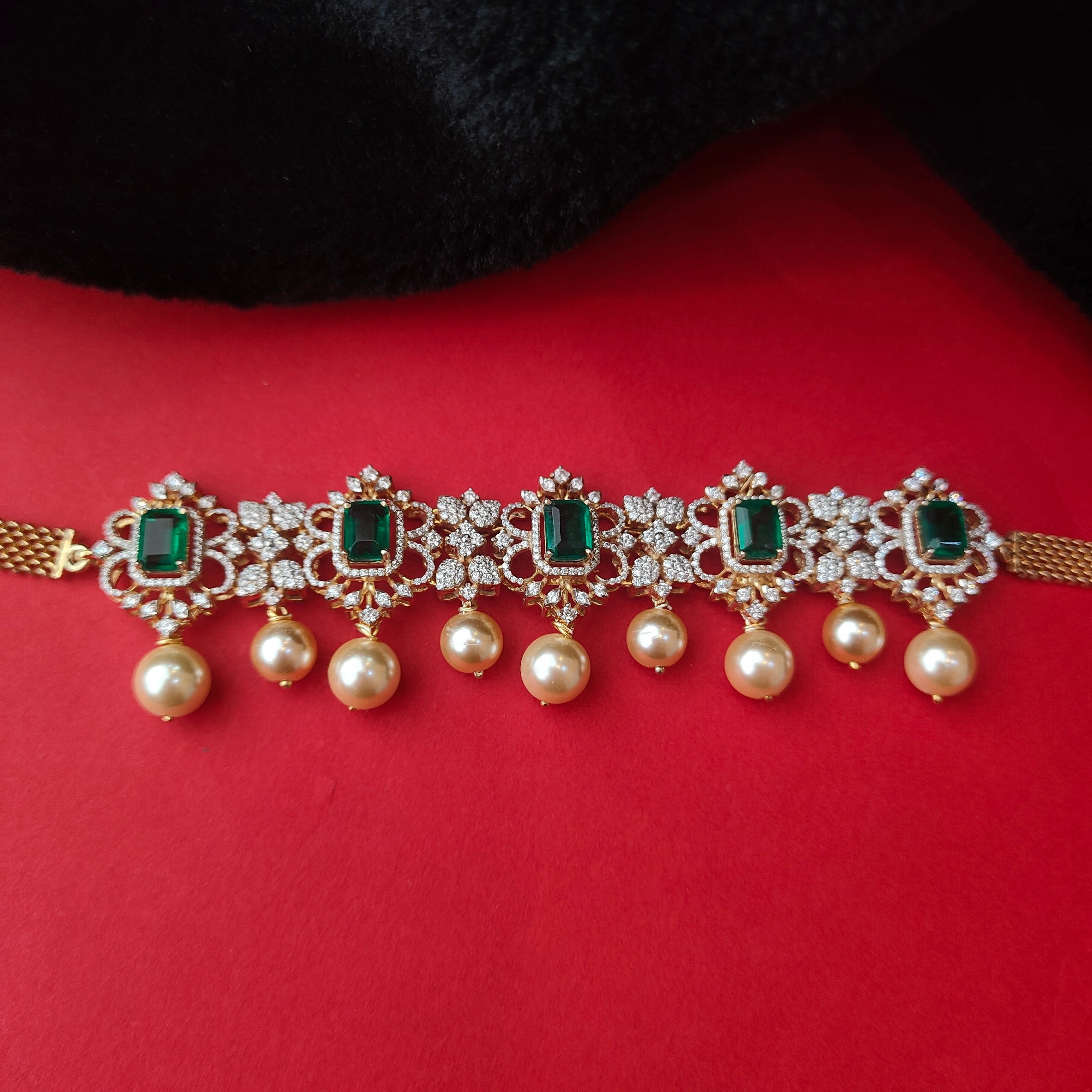 925 Silver Theia Diamond Look choker -5921  (MADE TO ORDER)