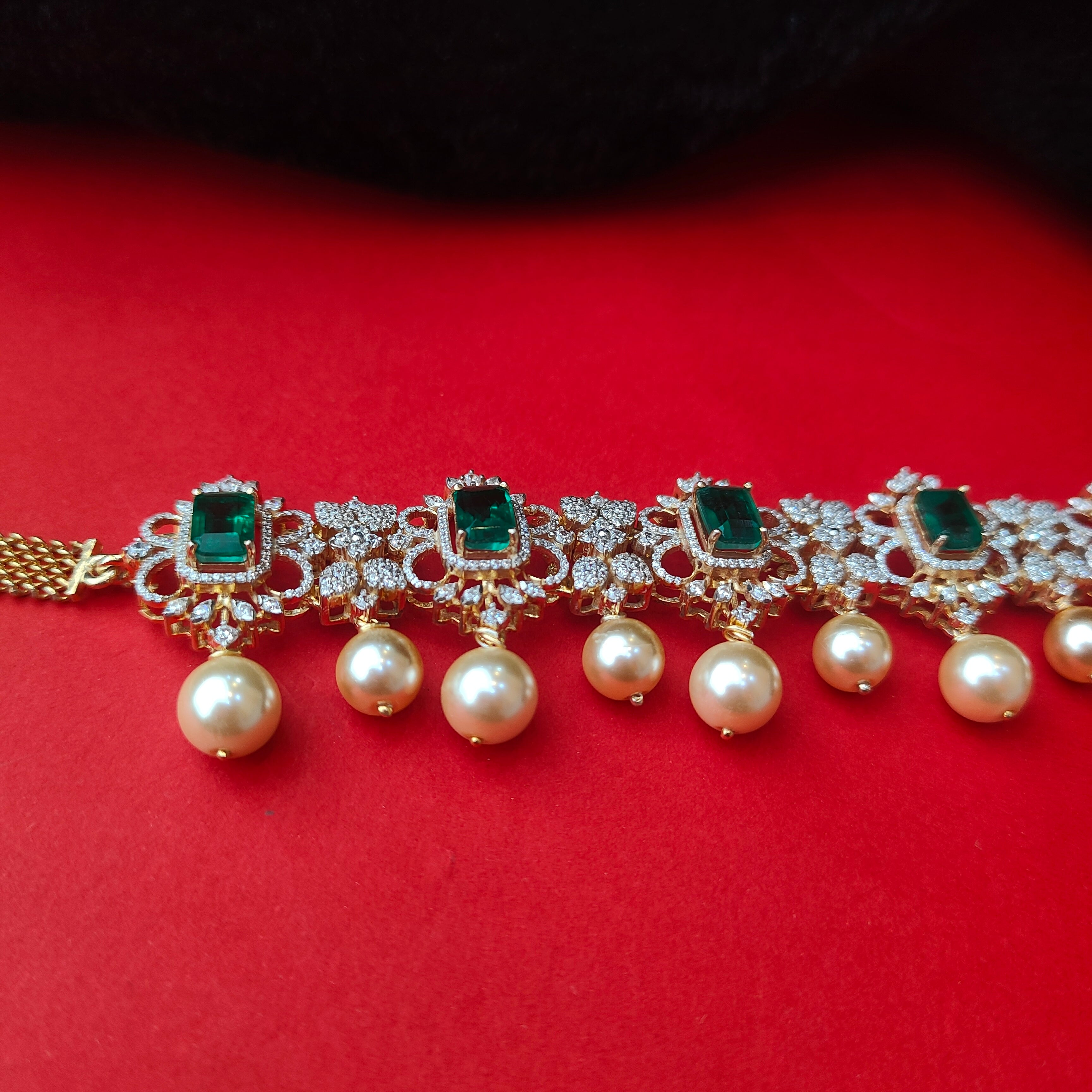 925 Silver Theia Diamond Look choker -5921  (MADE TO ORDER)