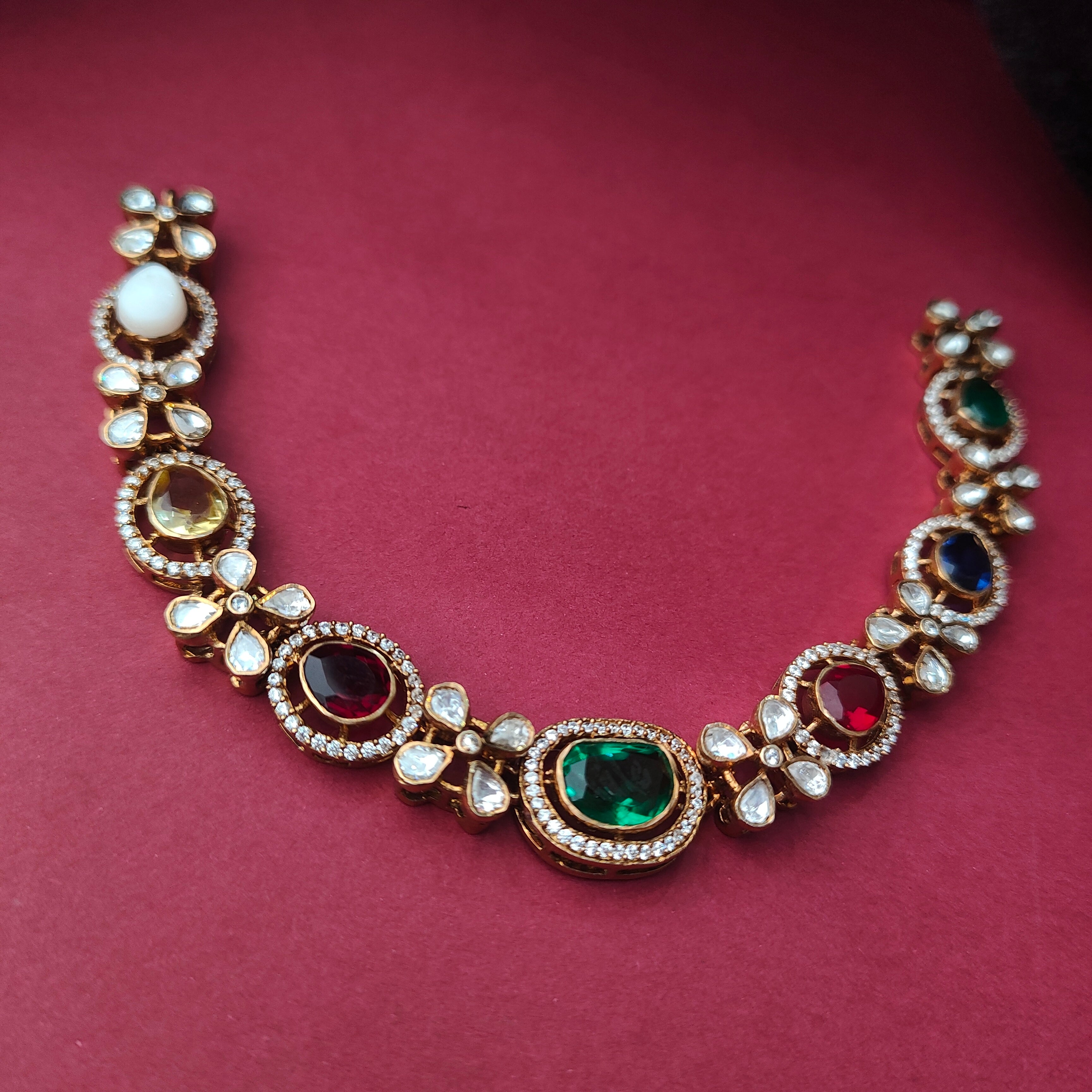 925 Silver Victorian Necklace come Choker -0057