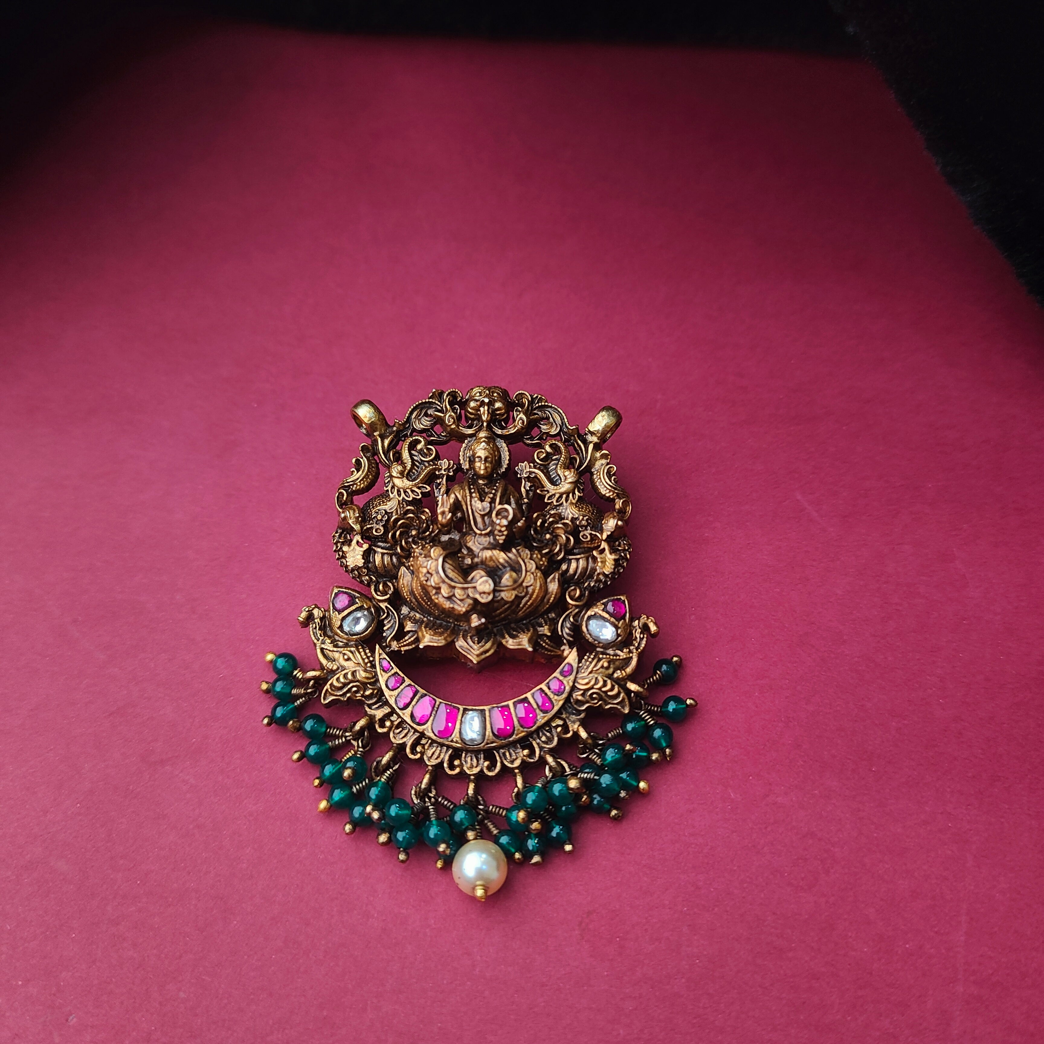 925 Silver Antique Lakshmi Pendant-0050