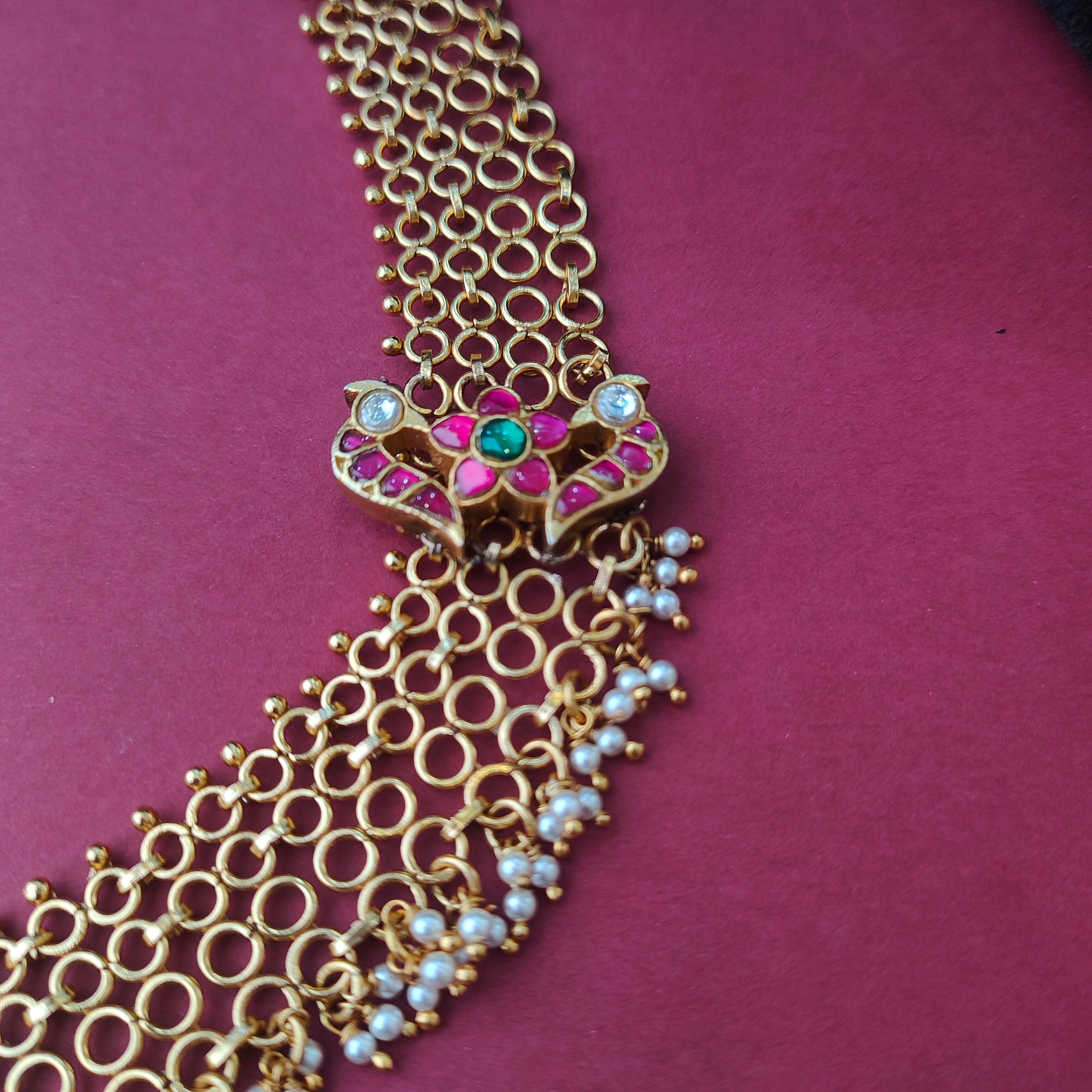 925 Silver Gold Plated Mesh Necklace - 0040