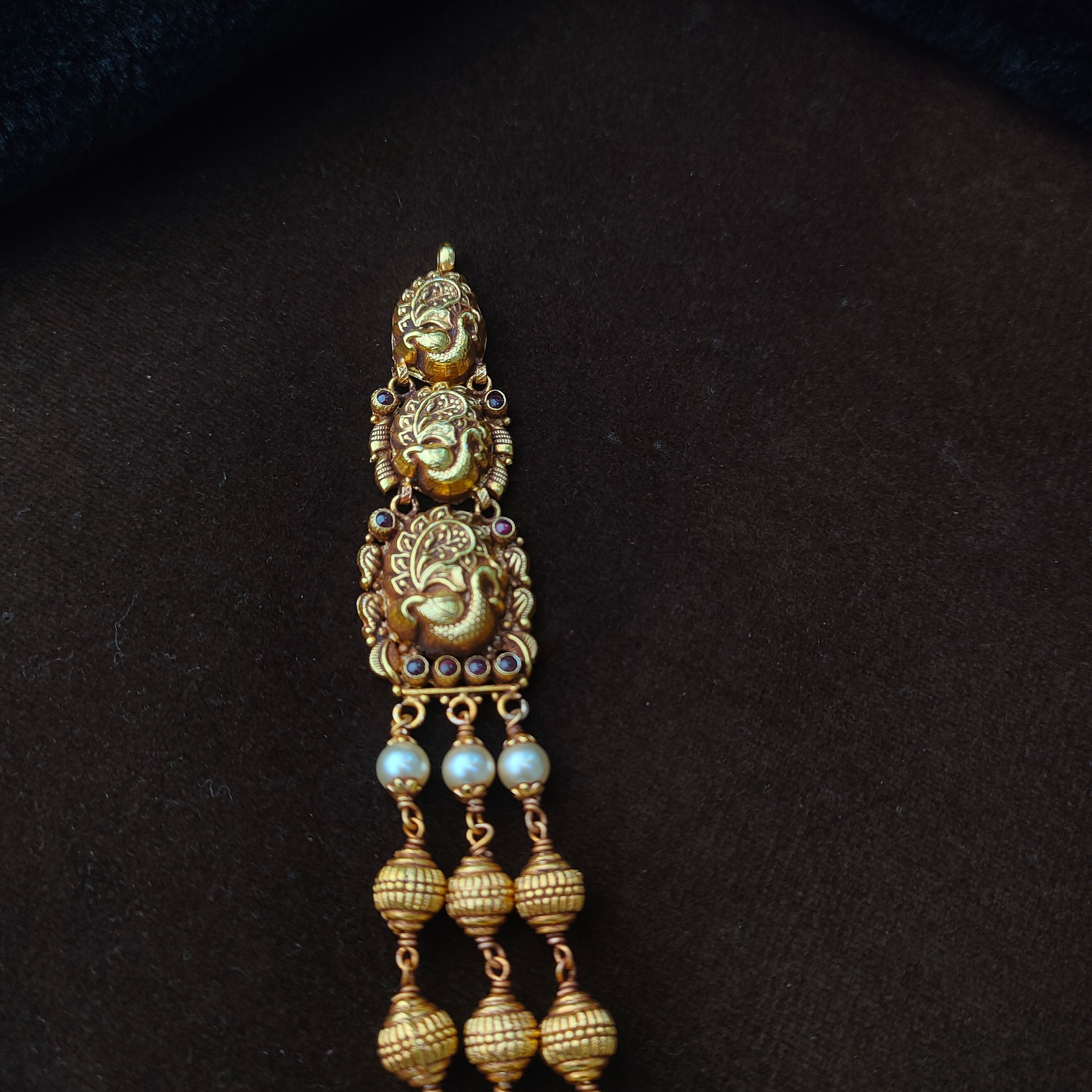 925 Silver Gold Plated Short Haram -0032