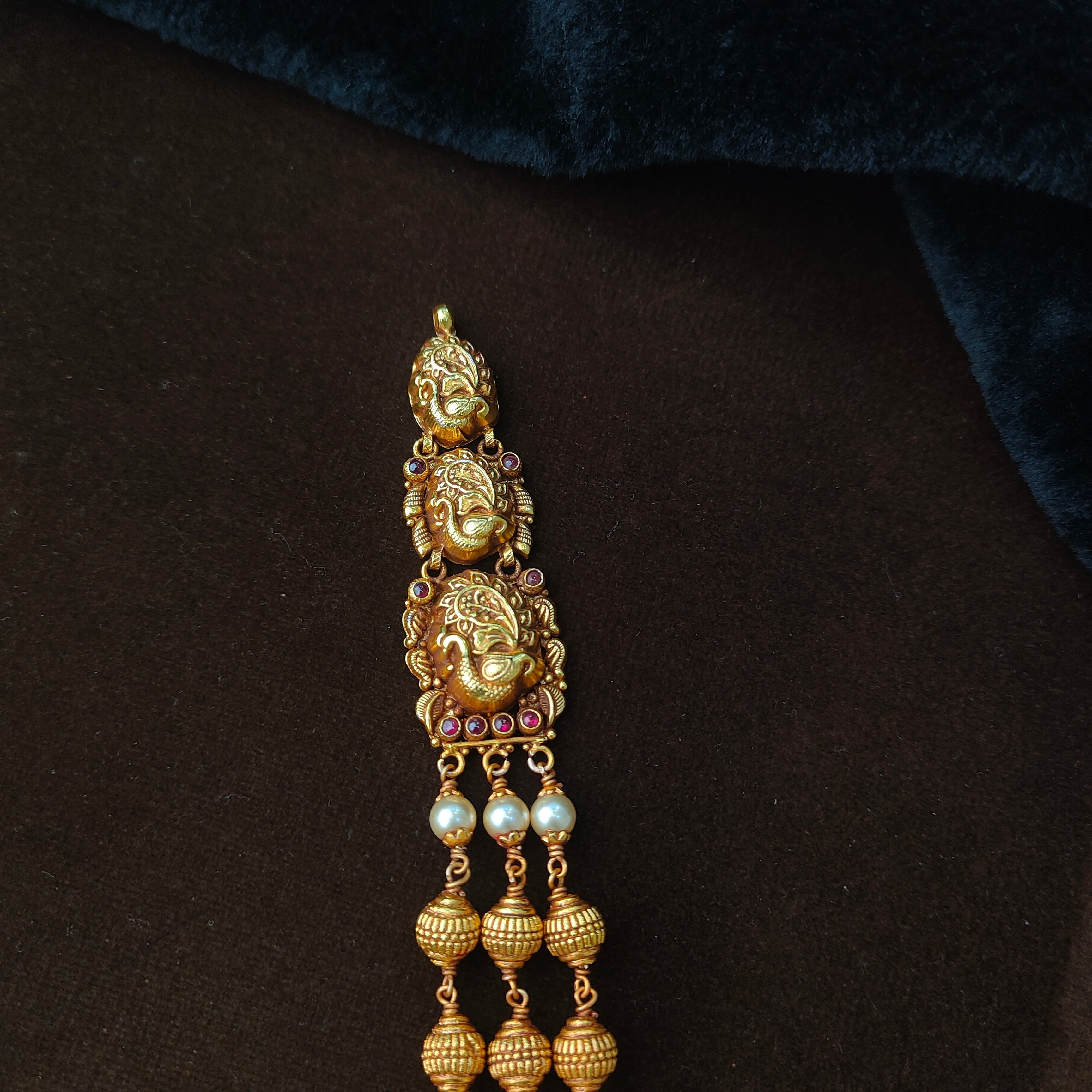 925 Silver Gold Plated Short Haram -0032