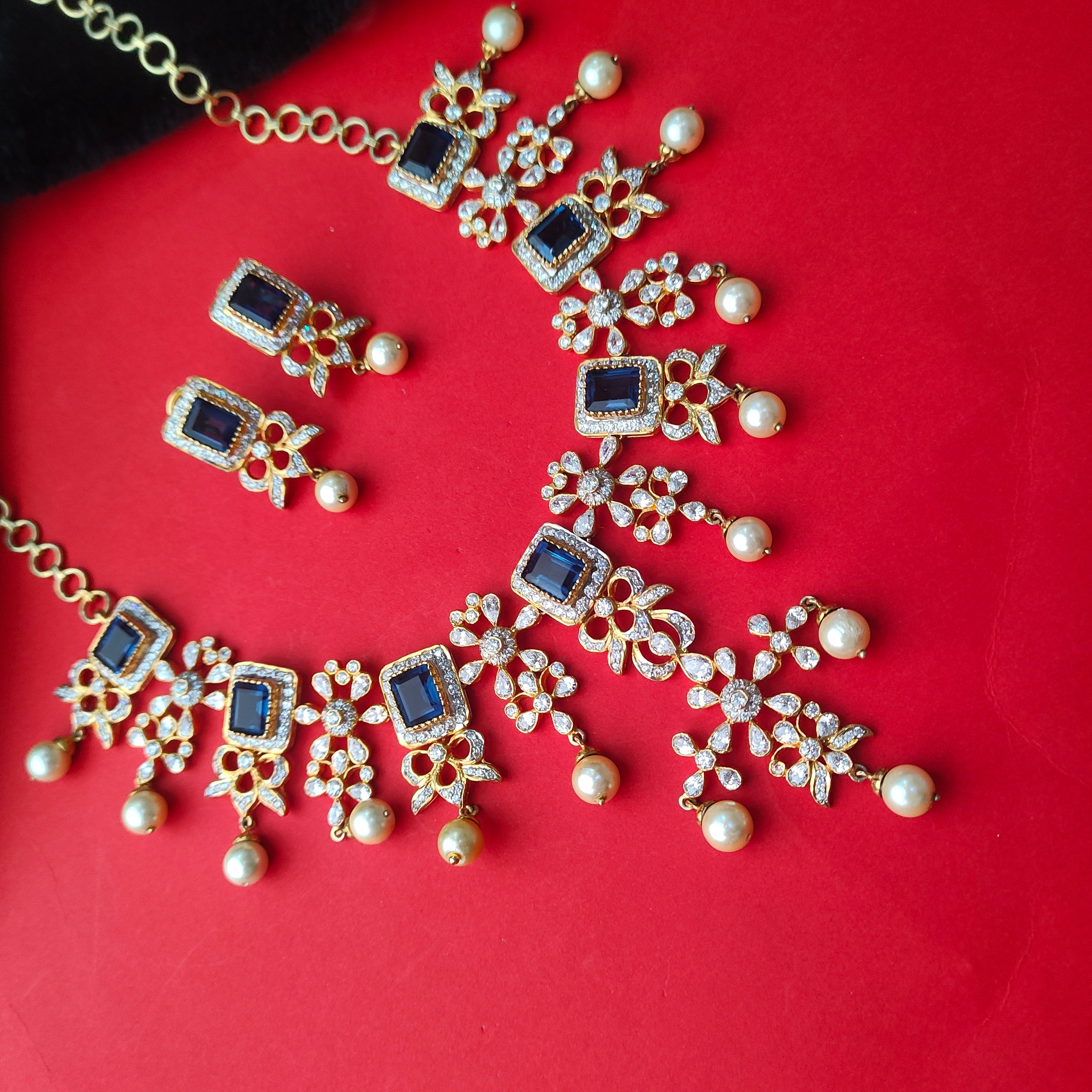 Pure 925 gold plated Theia diamond look Necklace-5211