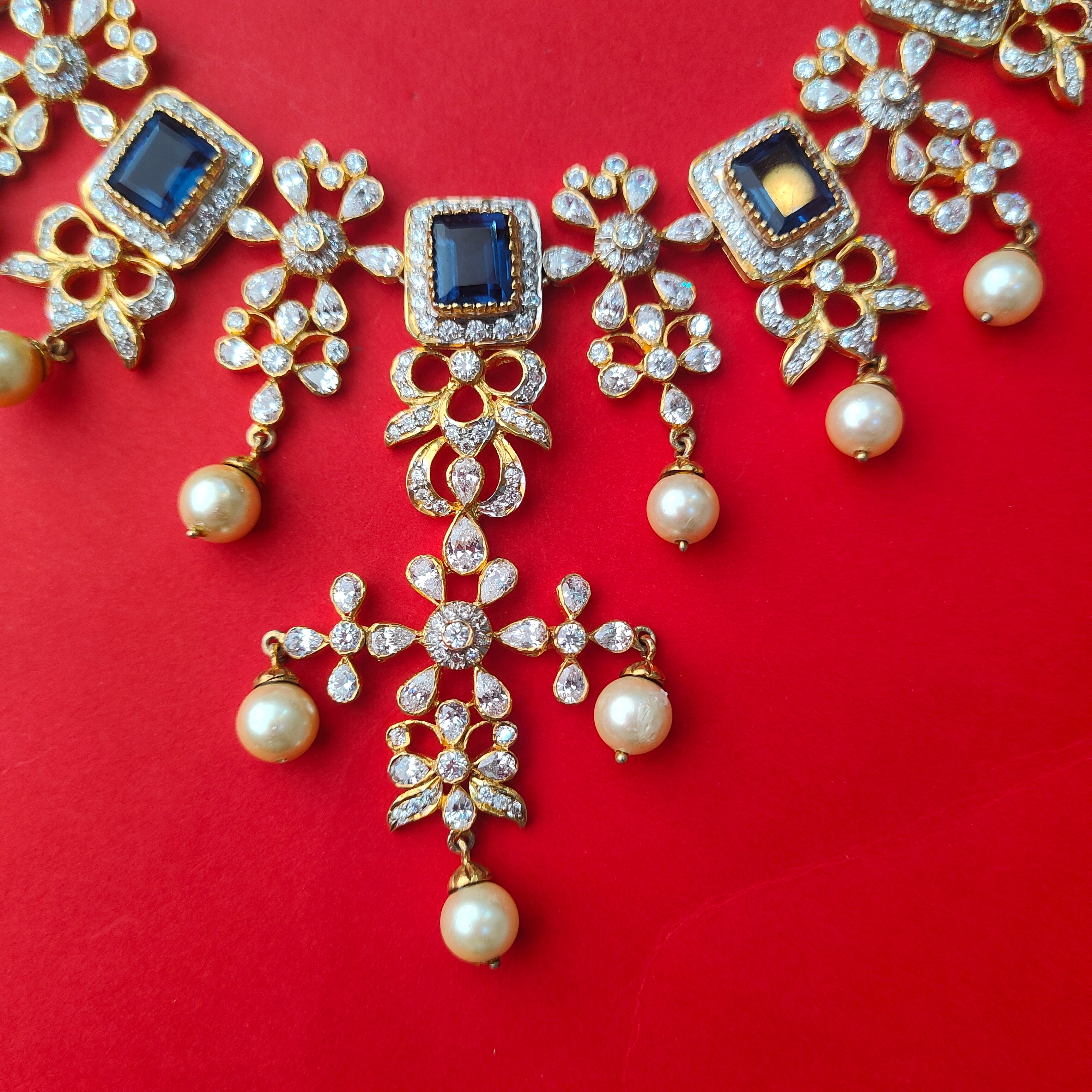 Pure 925 gold plated Theia diamond look Necklace-5211