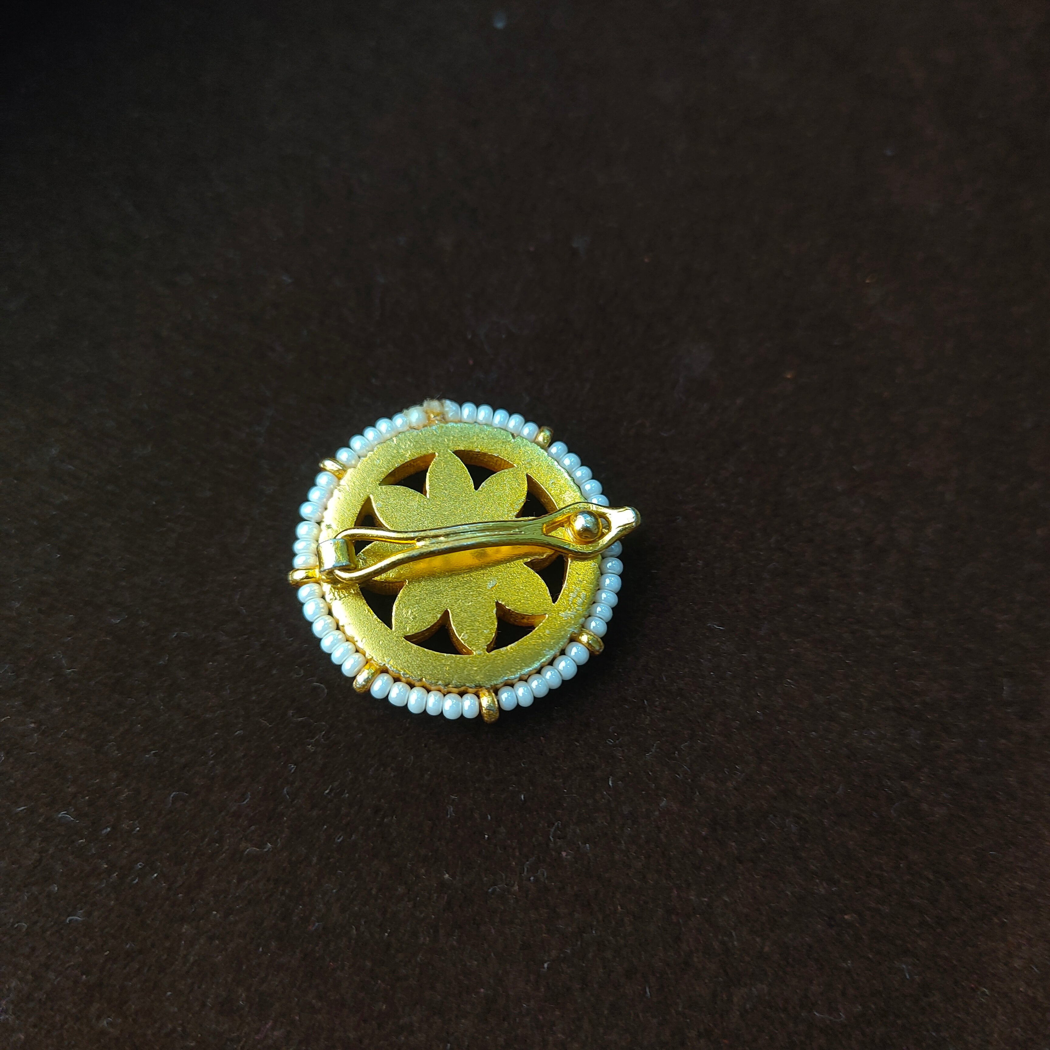 92.5 Silver Kundan Surya Hair Mop-009