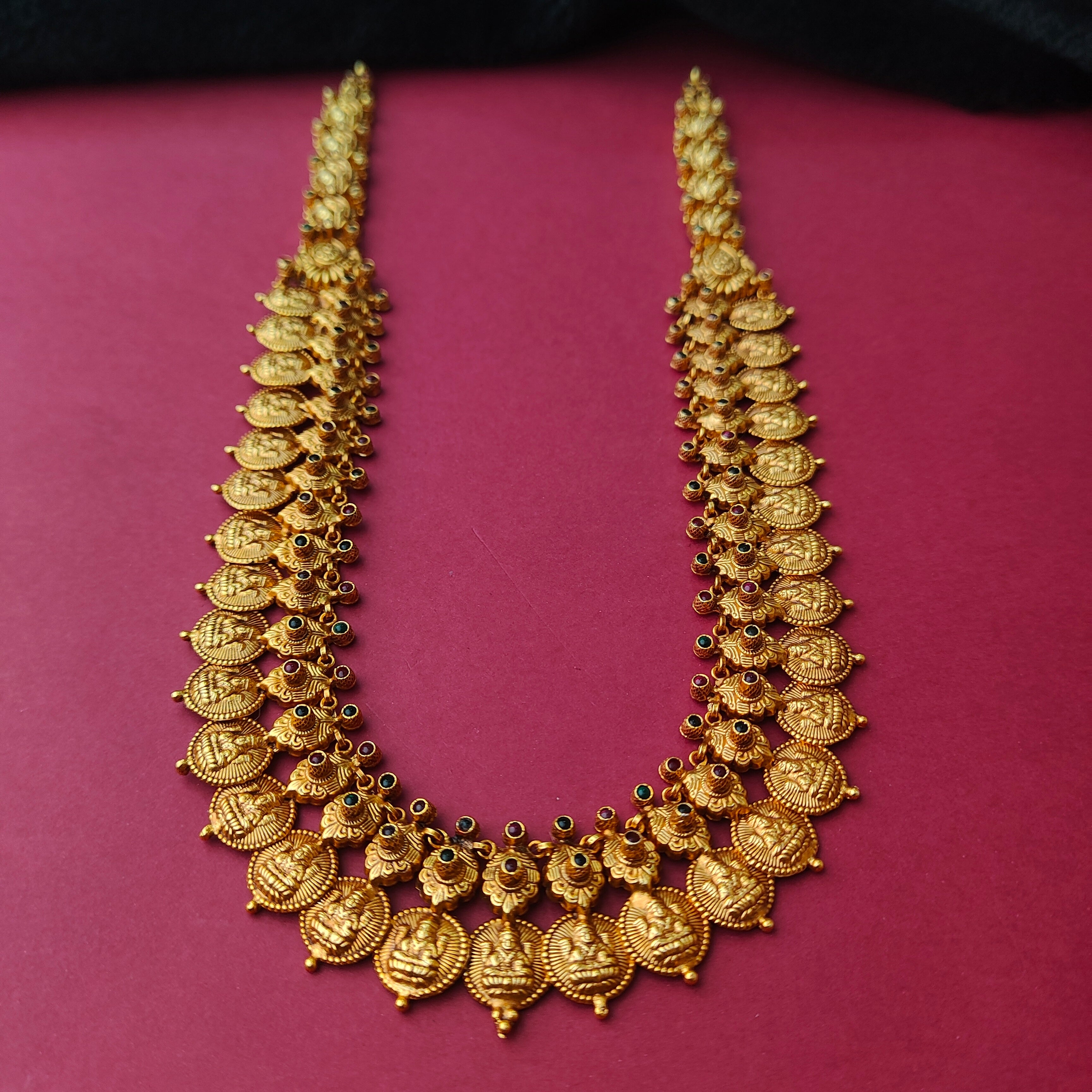 925 Silver Gold Plated Nakshi Coin Haram-0028