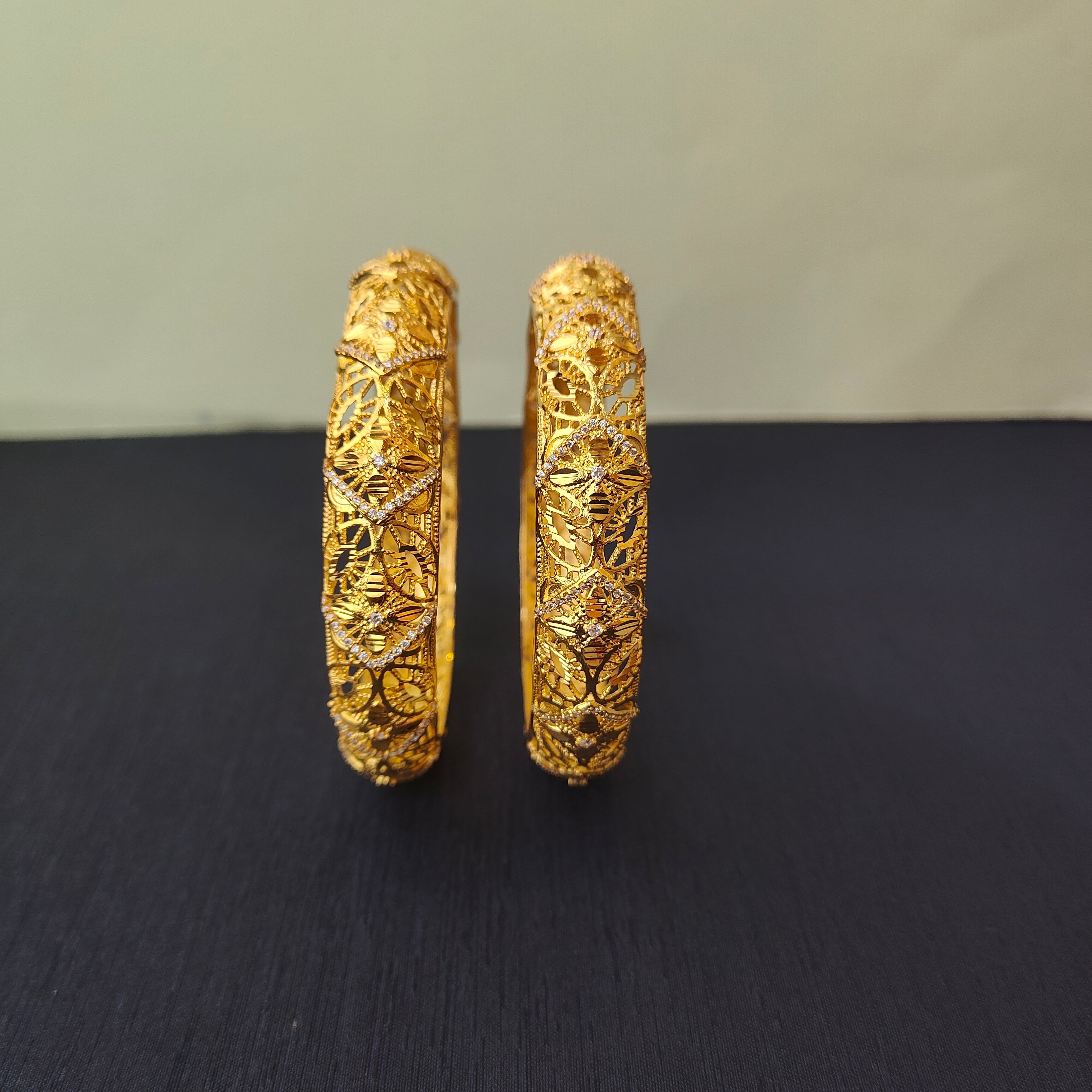 925 Silver CZ Stone Turkish Bangle-0066- Size-2.8