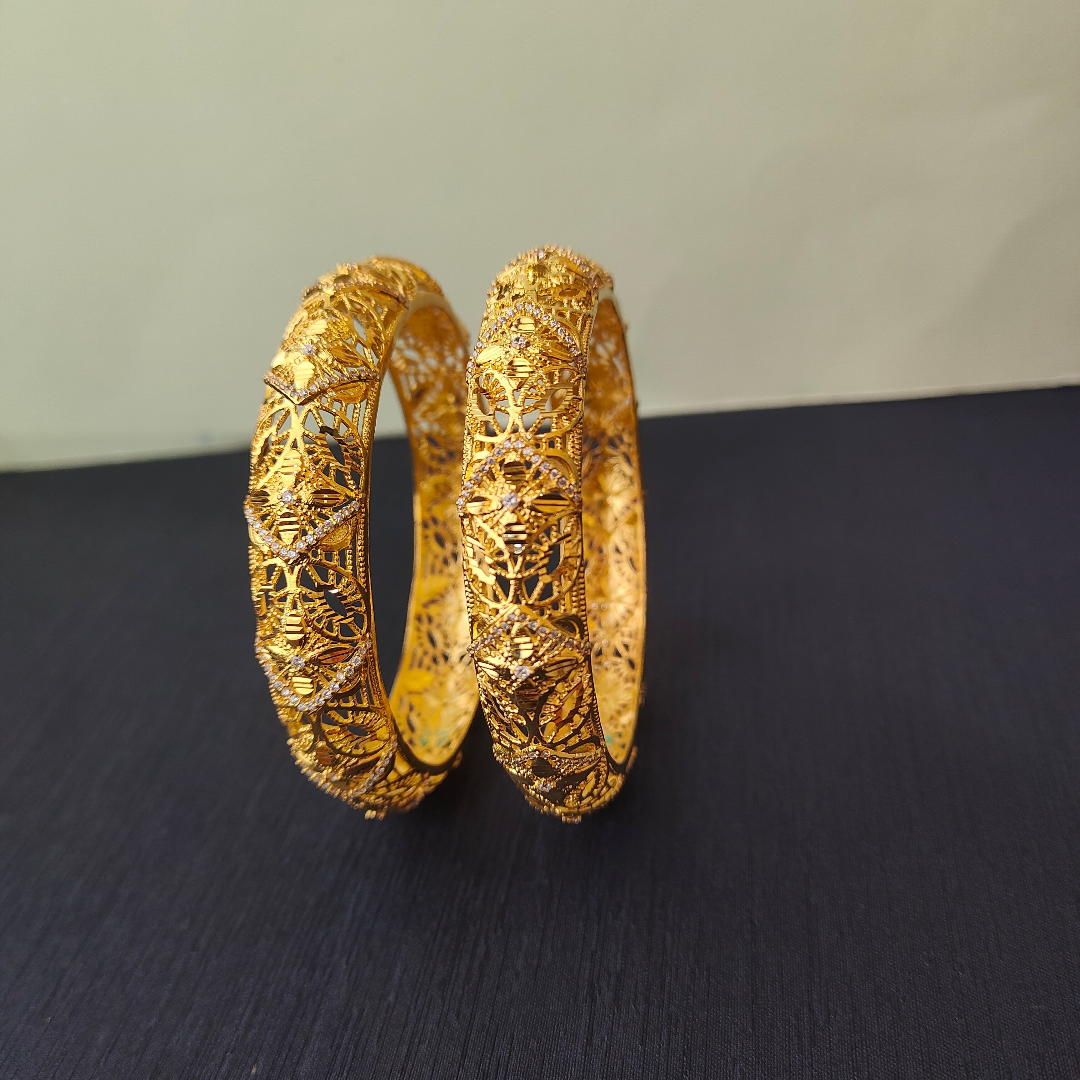 925 Silver CZ Stone Turkish Bangle-0066- Size-2.8