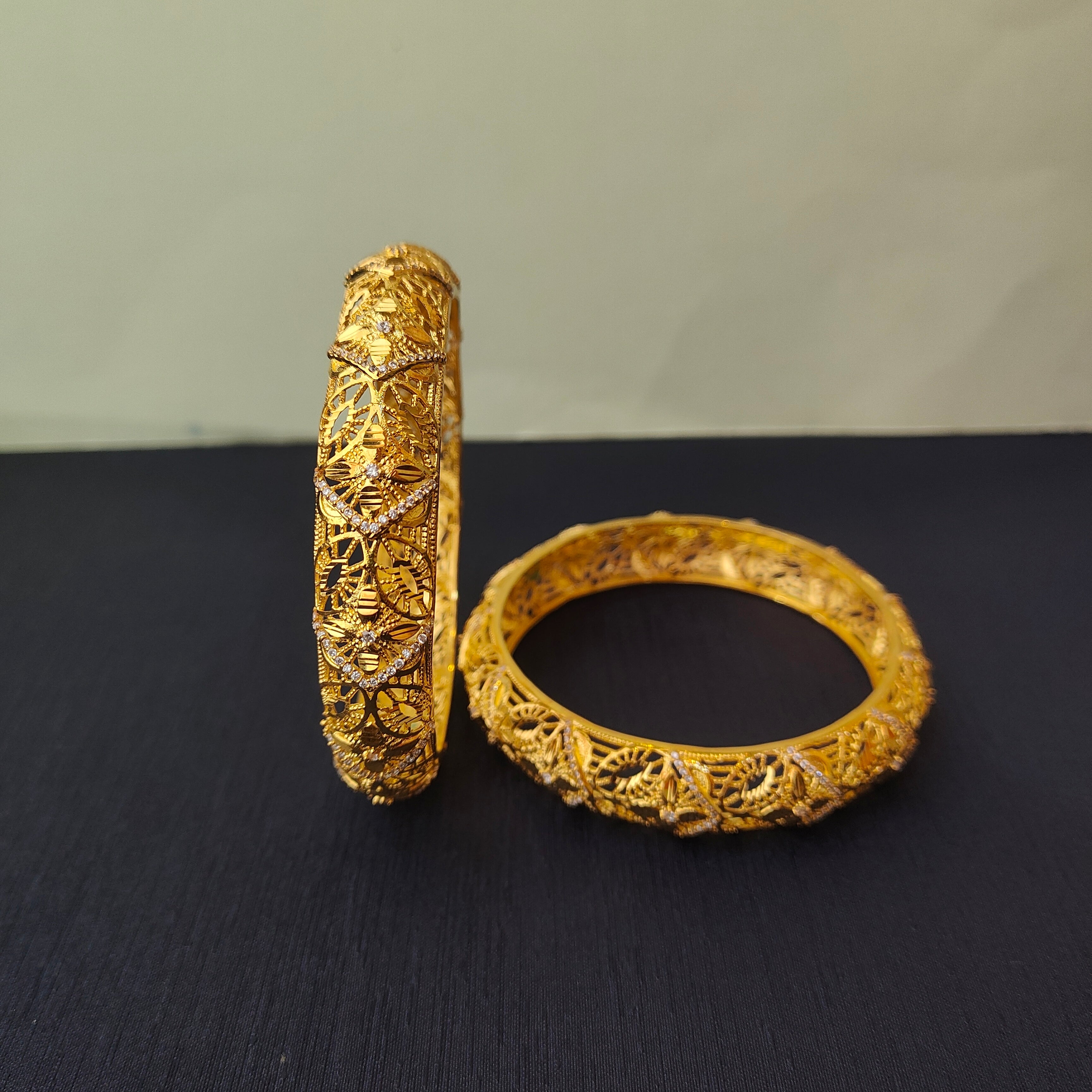 925 Silver CZ Stone Turkish Bangle-0066- Size-2.8