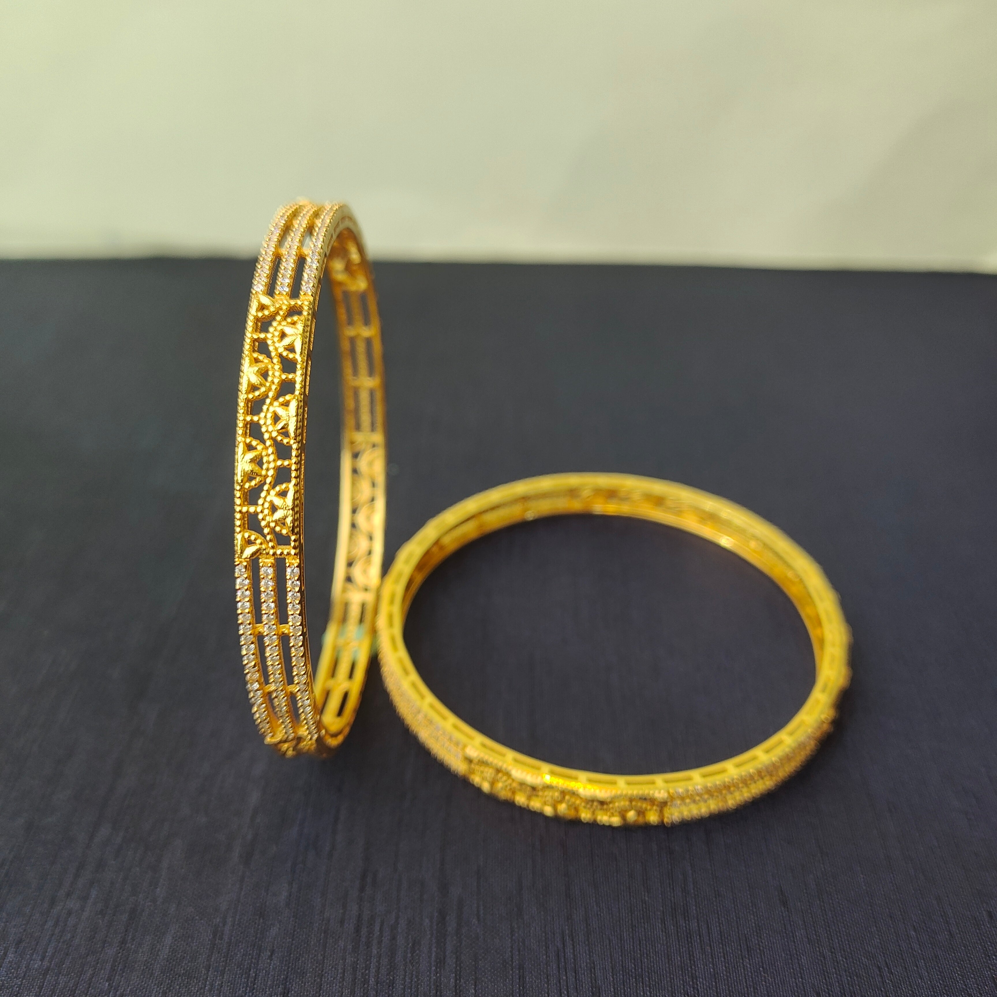 925 Silver CZ Stone Turkish Bangle-0068- Size-2.7