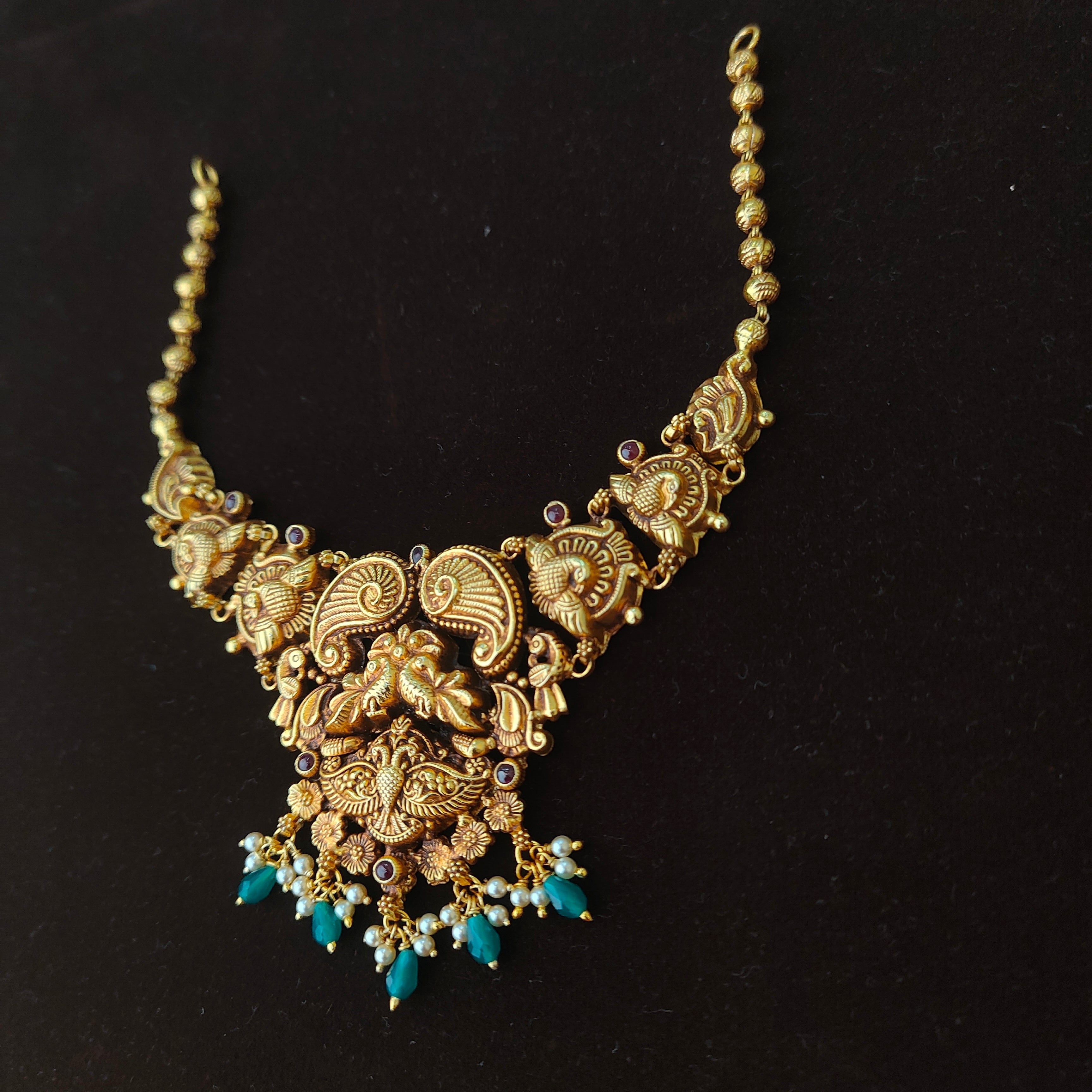 925 Silver Traditional Nakshi Necklace -0070