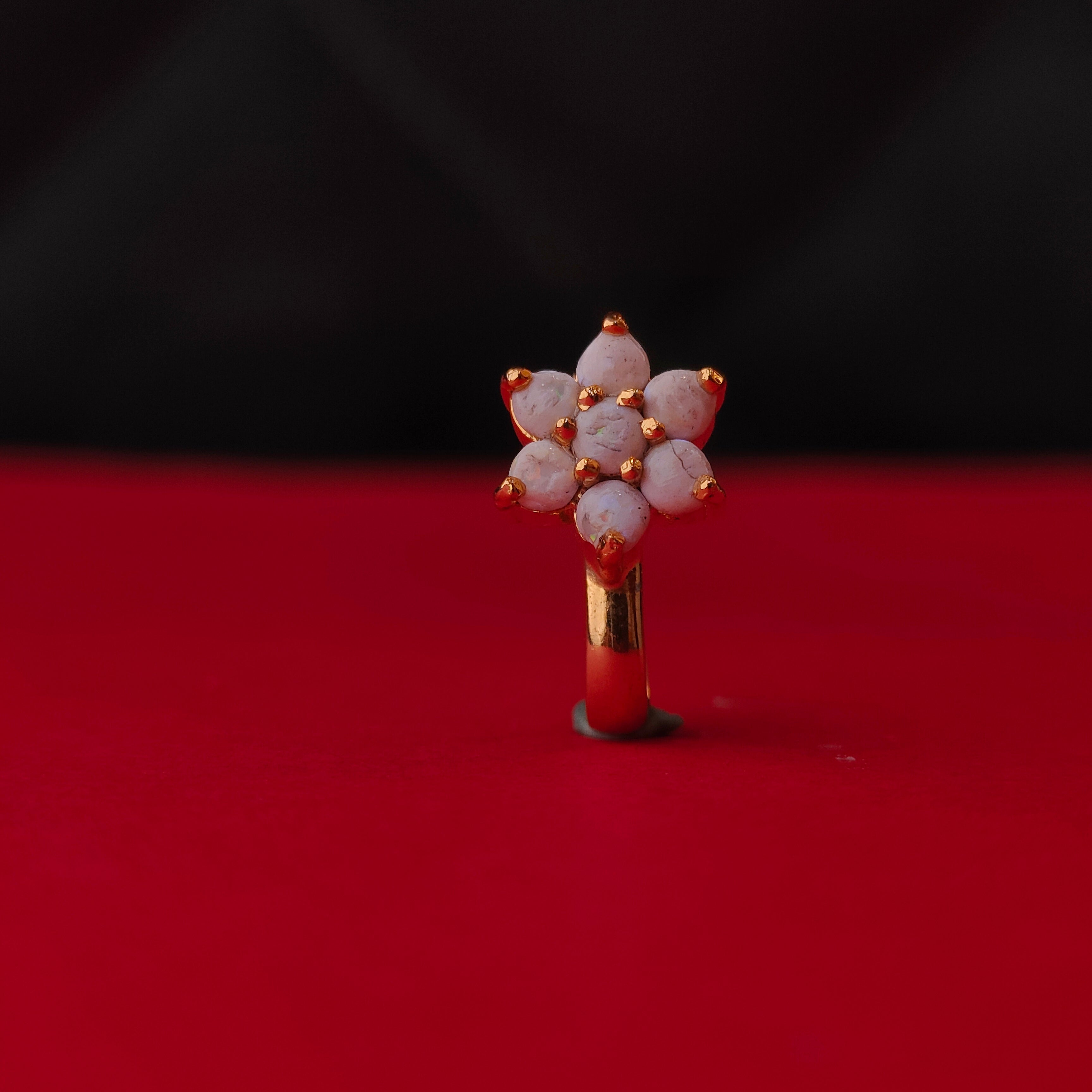 925 Silver Floral Nosepin Press type-0580