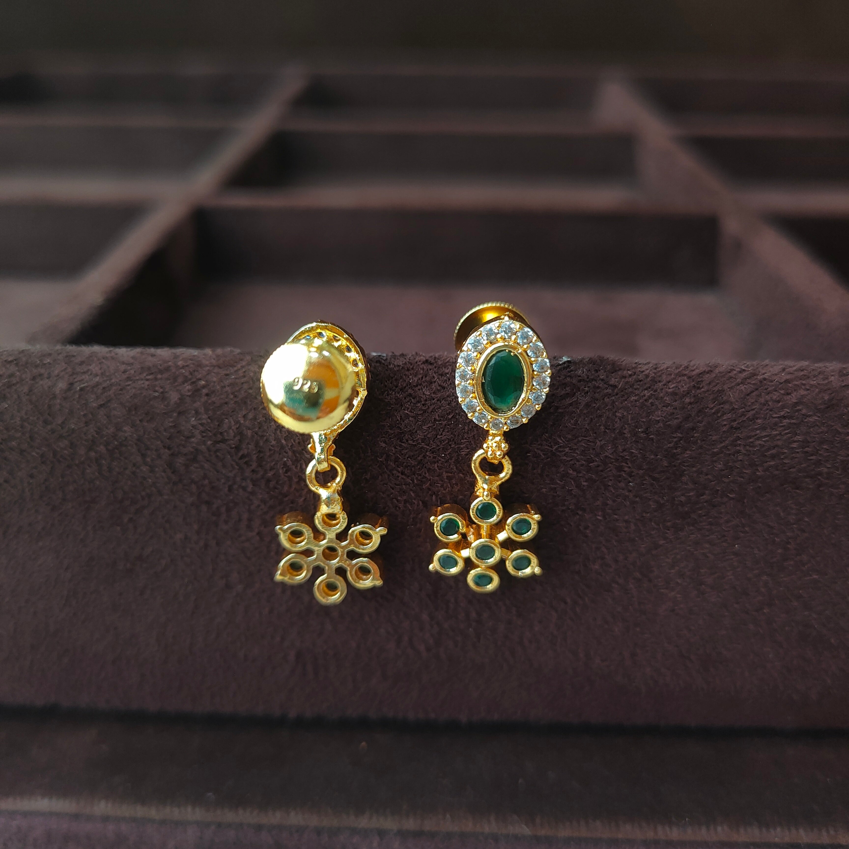 925 Silver Gold Plated Earring -5564