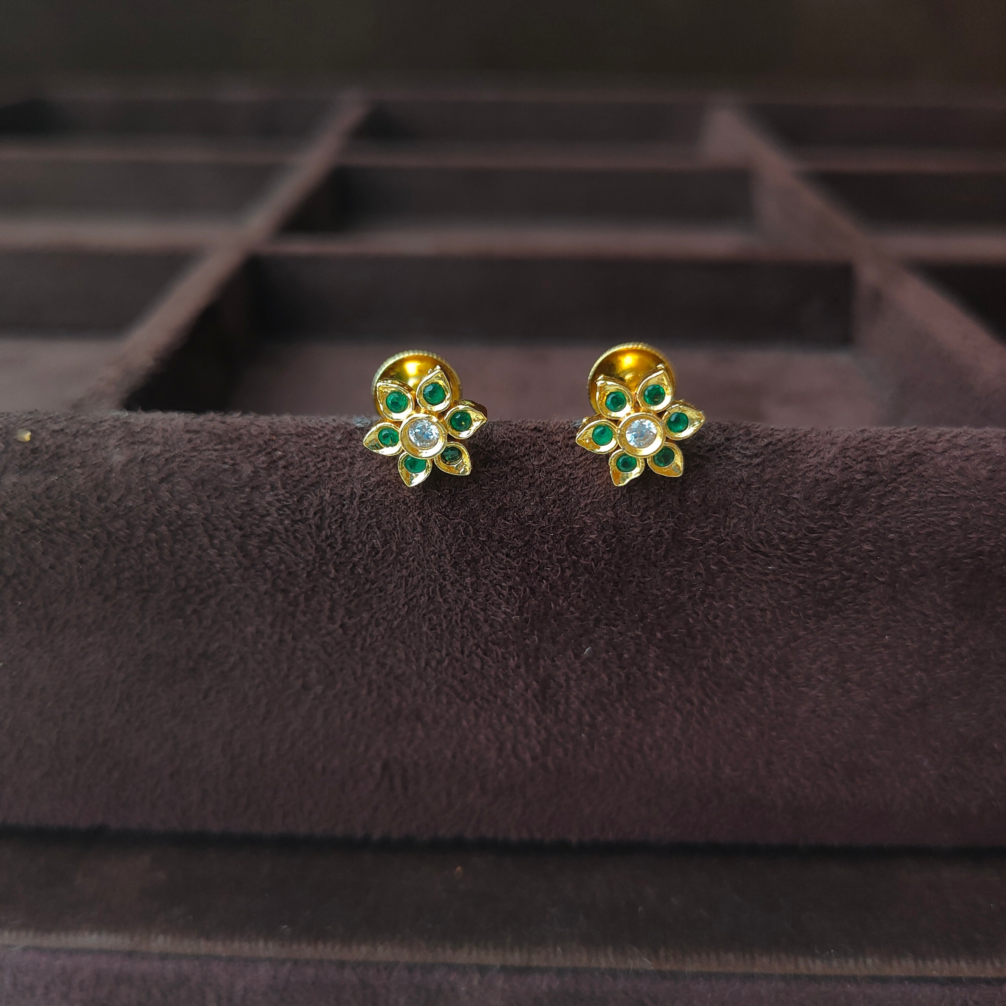 925 Silver Gold Plated  Earring -0066