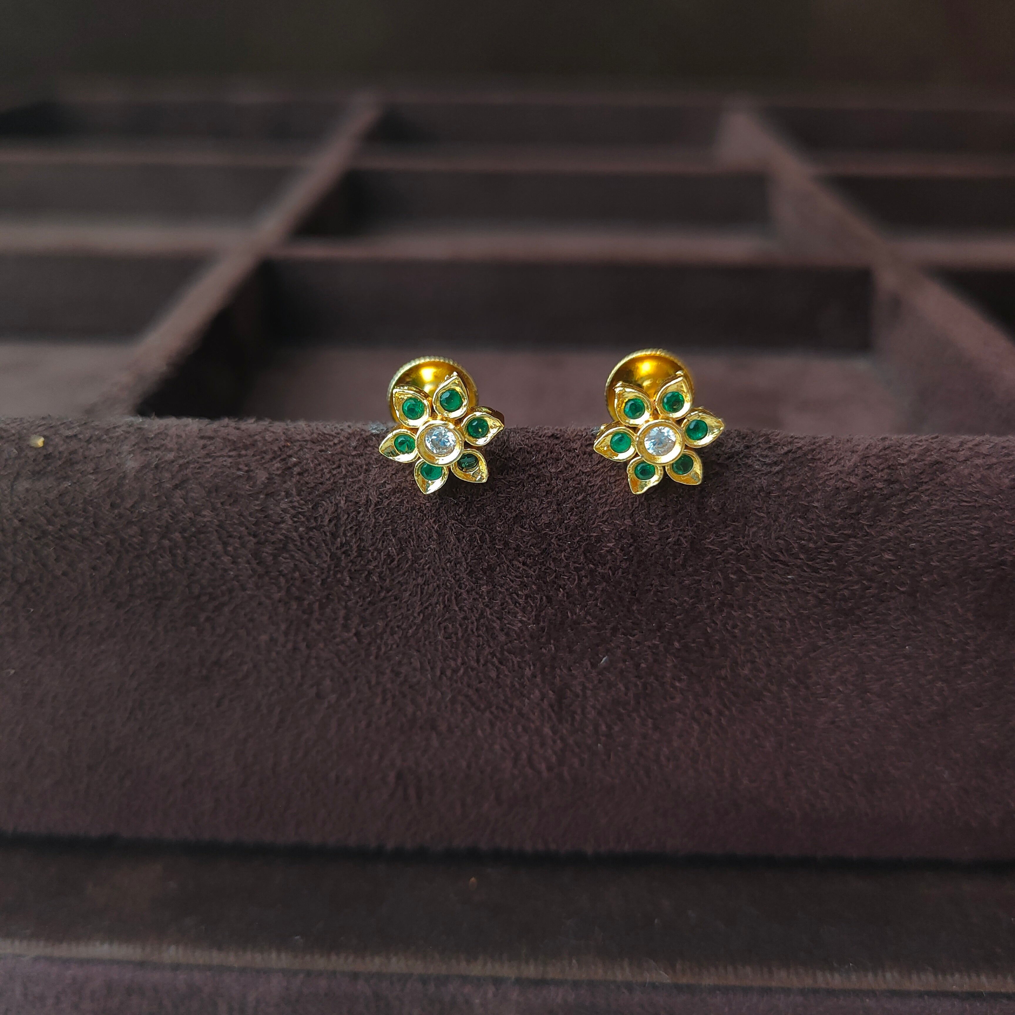 925 Silver Gold Plated  Earring -0066