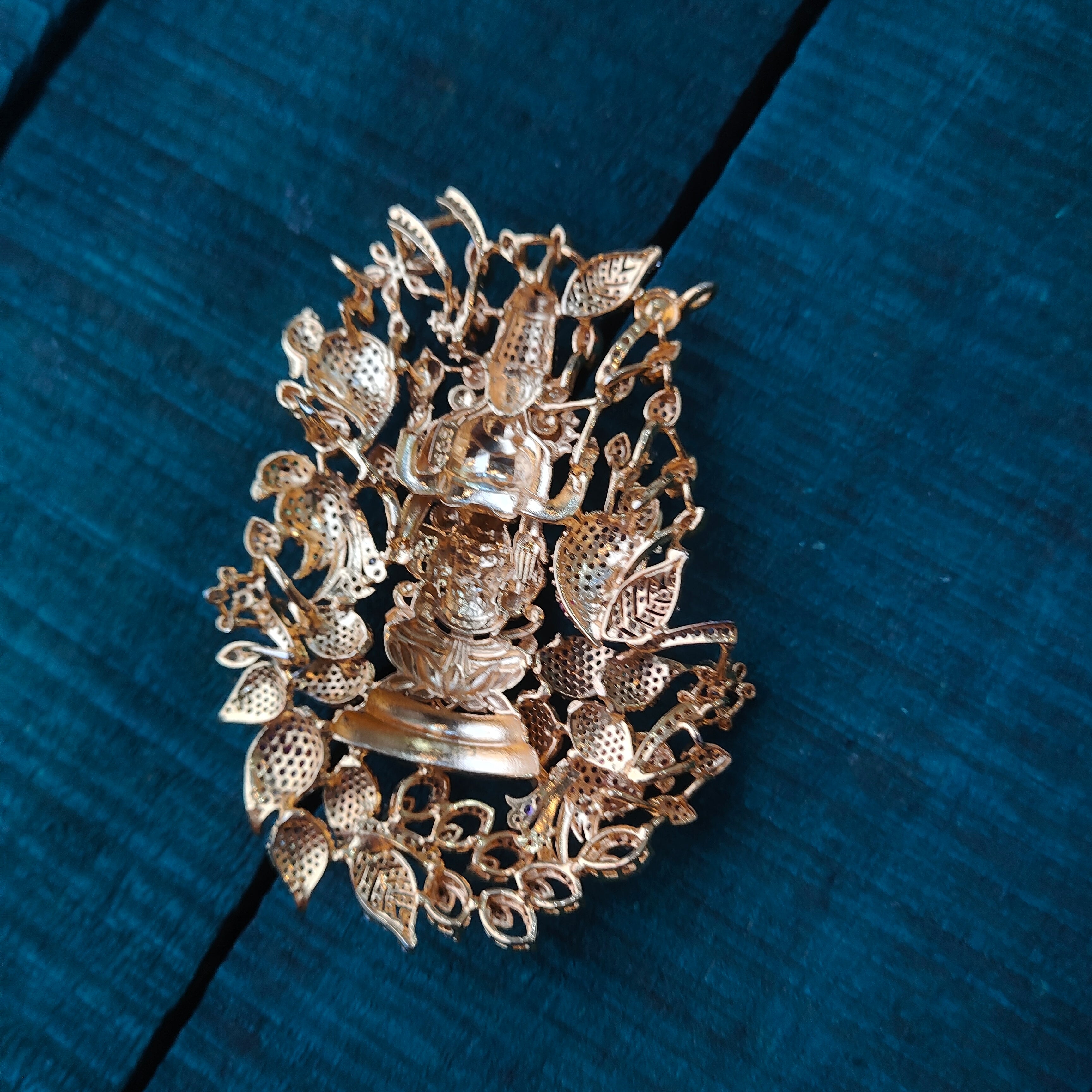 925 Silver Gold plated Lakshmi Venkateswara  Pendant -5424