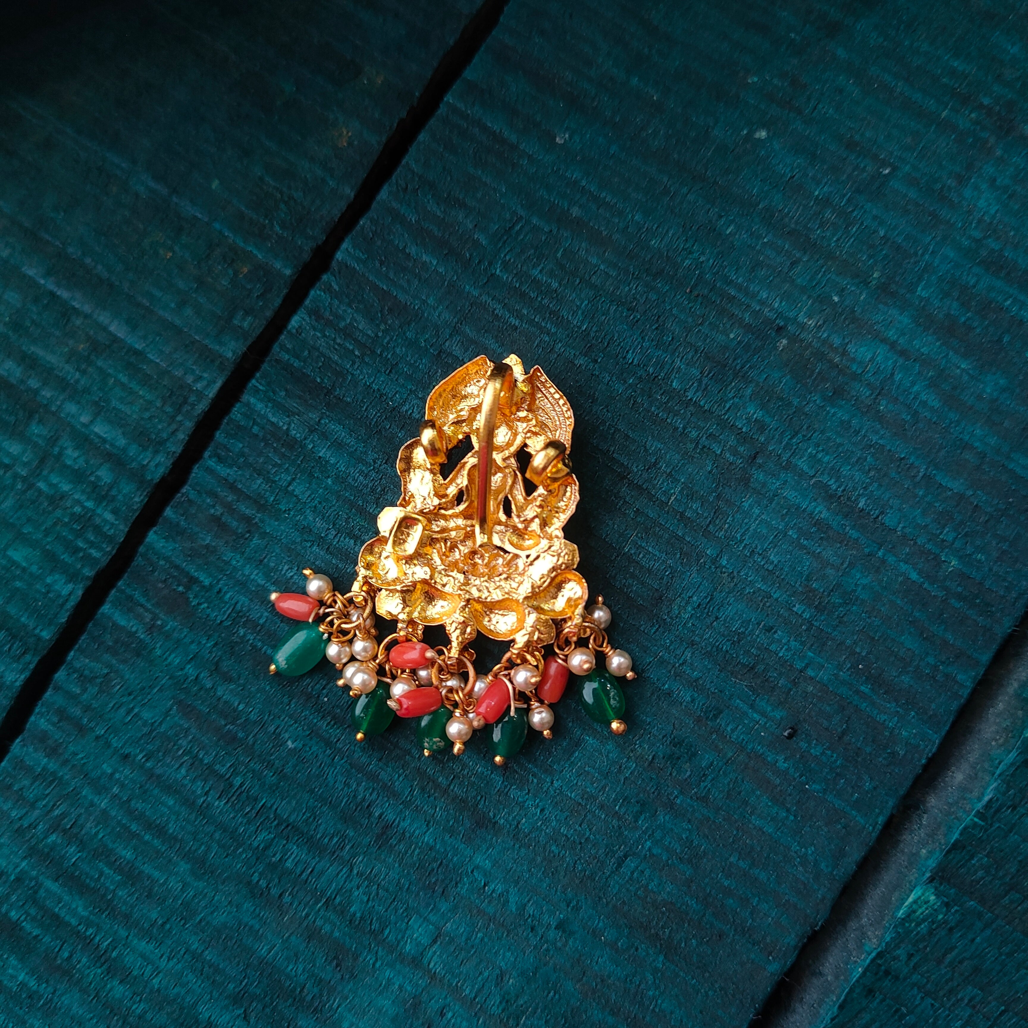 925 Silver Gold plated Lakshmi Pendant-109