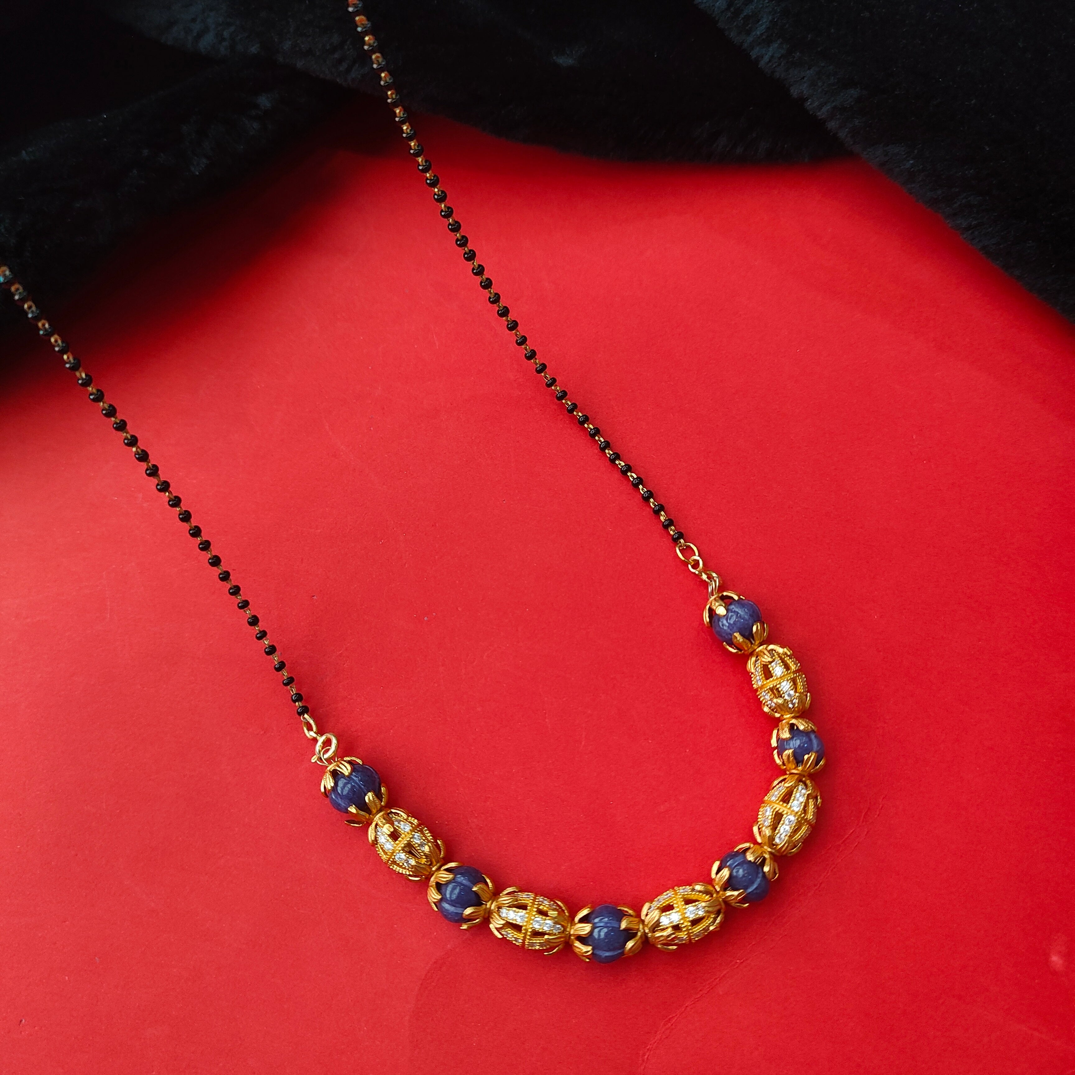 925 Silver Gold Plated Mangalsutra -1252