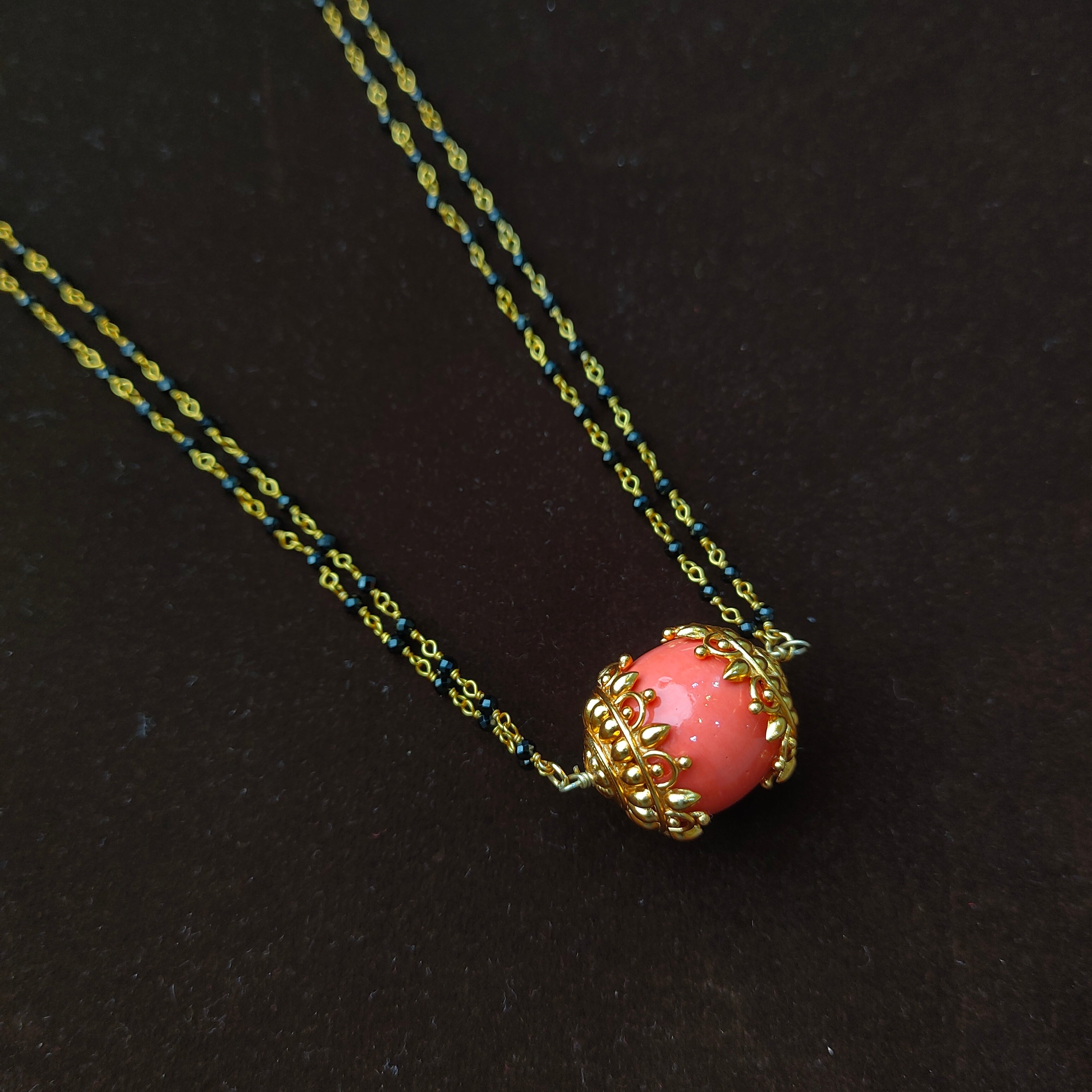 Pure 925 Silver Nakshi Coral Mangala Suthra-0340