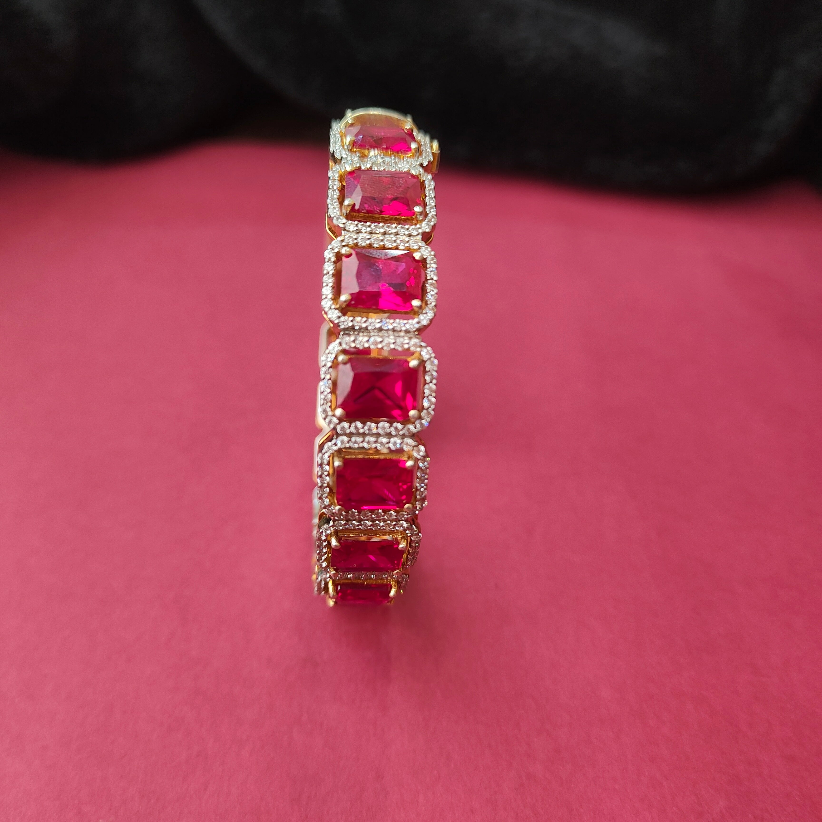 Pure 925 Silver Gold Plated Bangle -9391