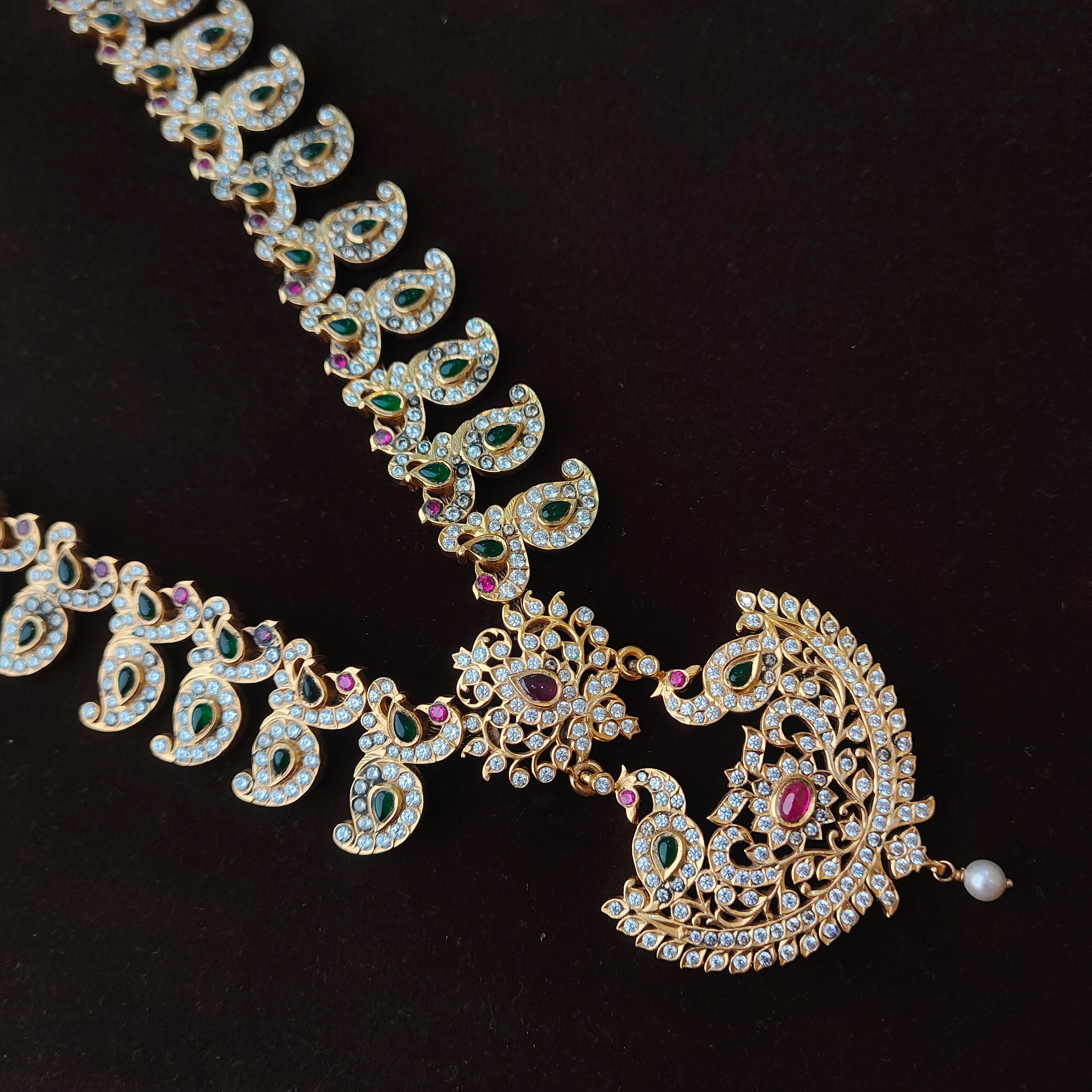 Pure 925 Silver Gold Plated Haram- 5772