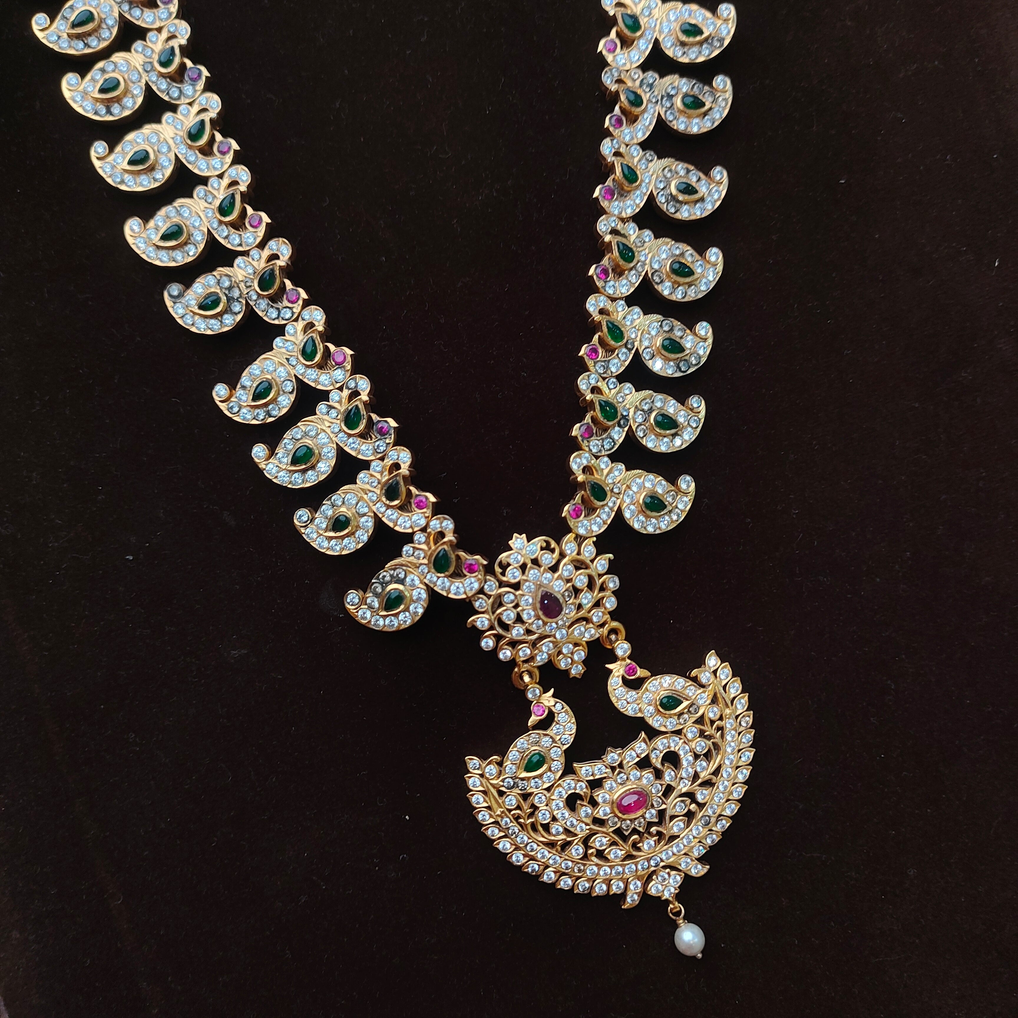 Pure 925 Silver Gold Plated Haram- 5772