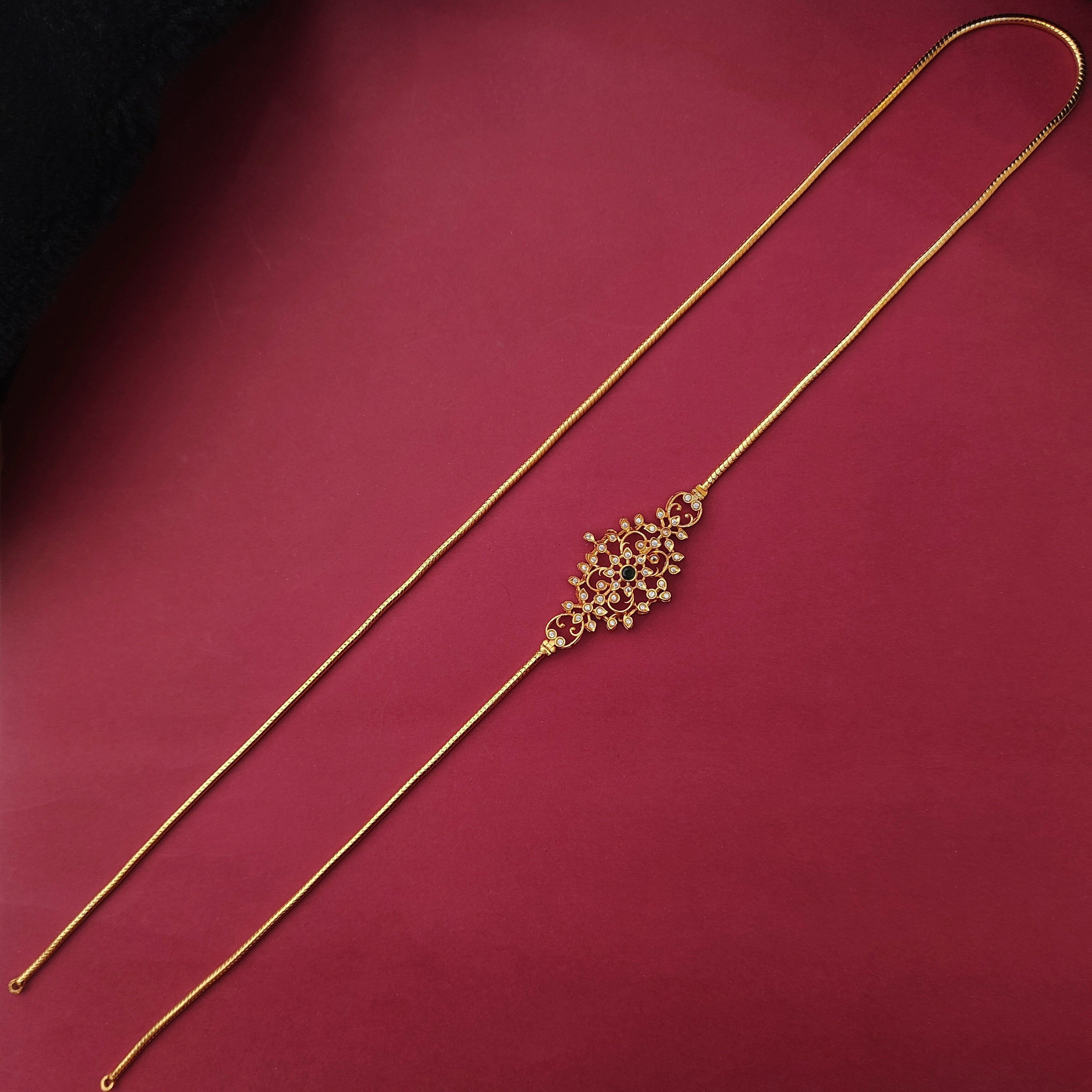 925 Silver Gold Plated Mogapu Chain-0893