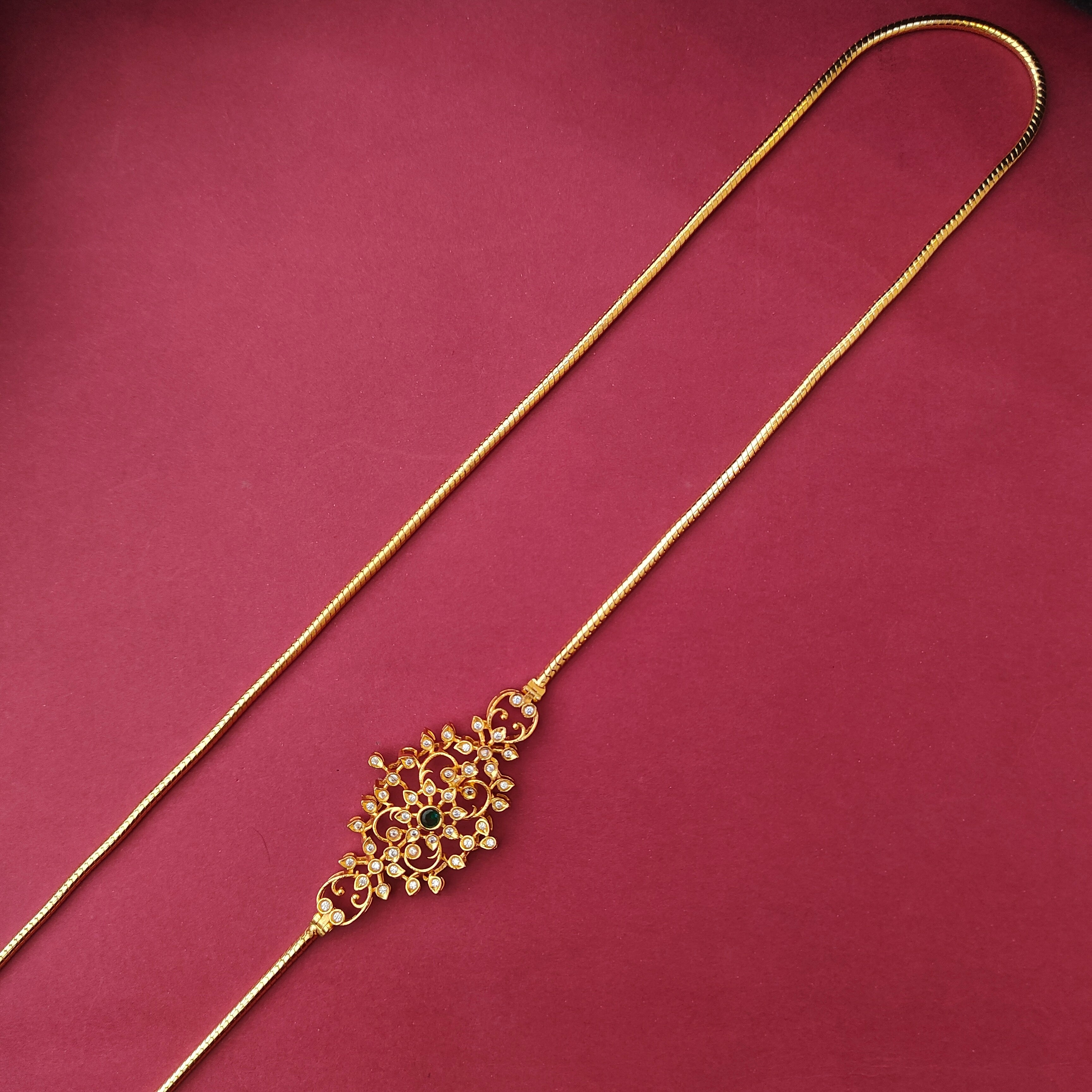 925 Silver Gold Plated Mogapu Chain-0893