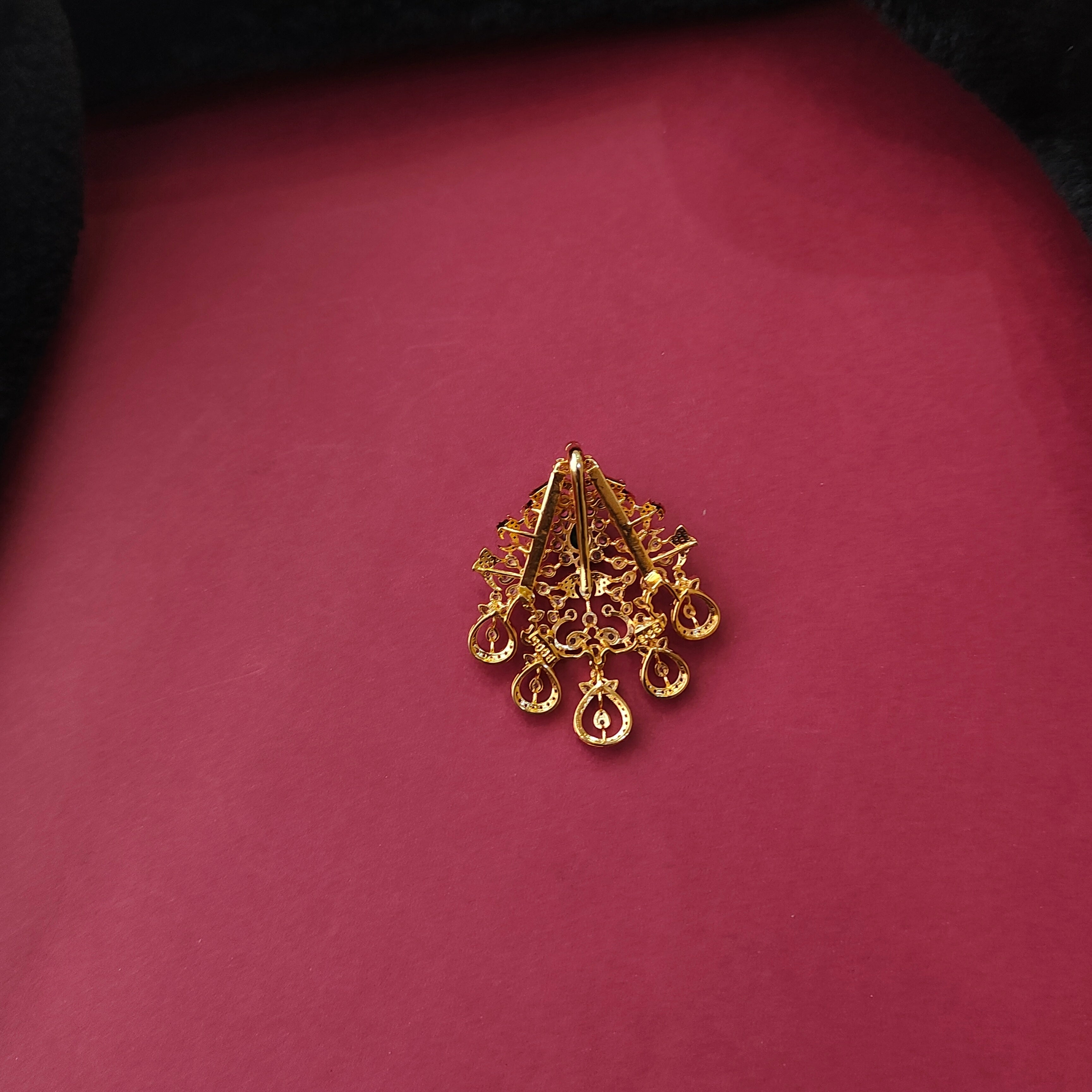 925 Silver Gold Plated Pendant Choker-002