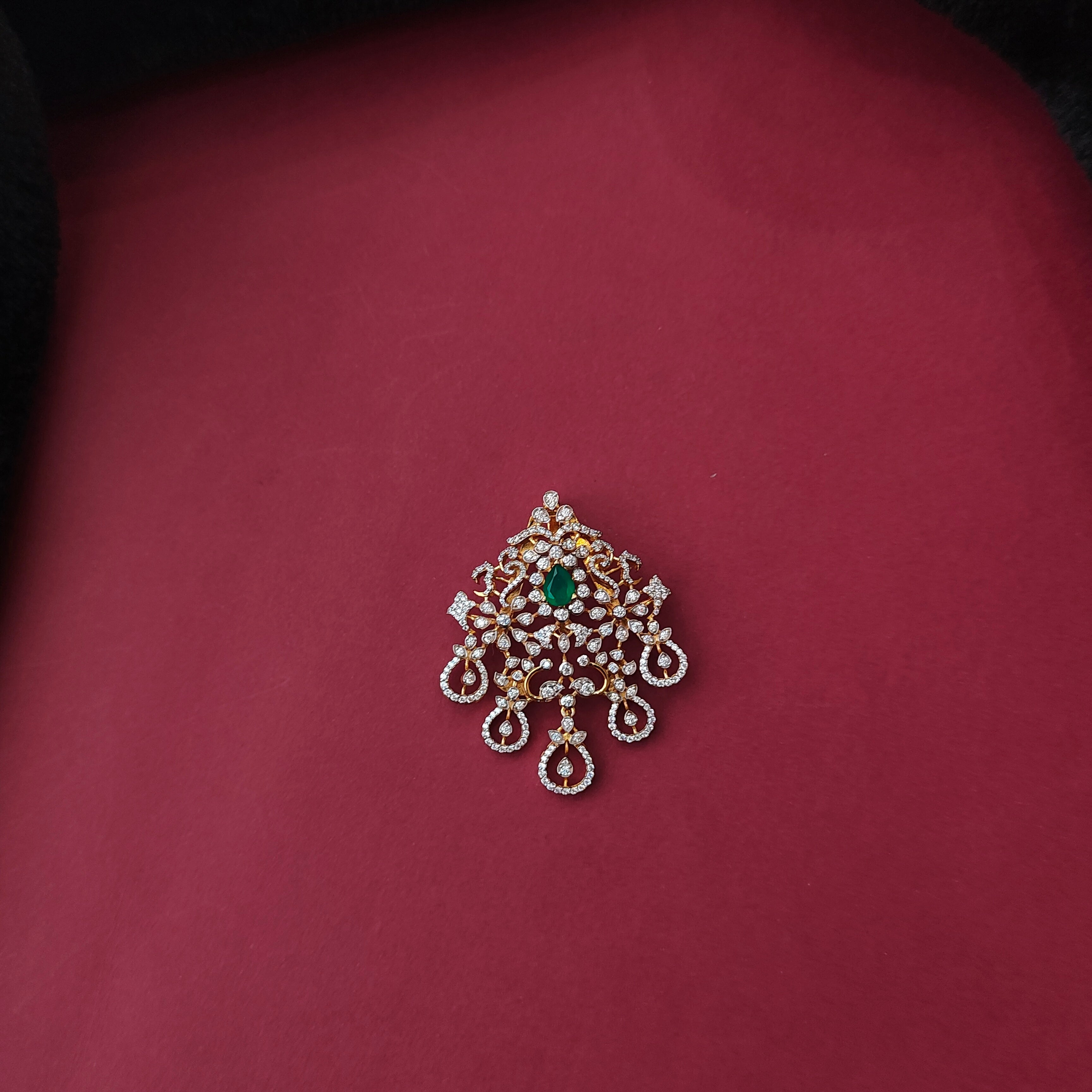 925 Silver Gold Plated Pendant Choker-002