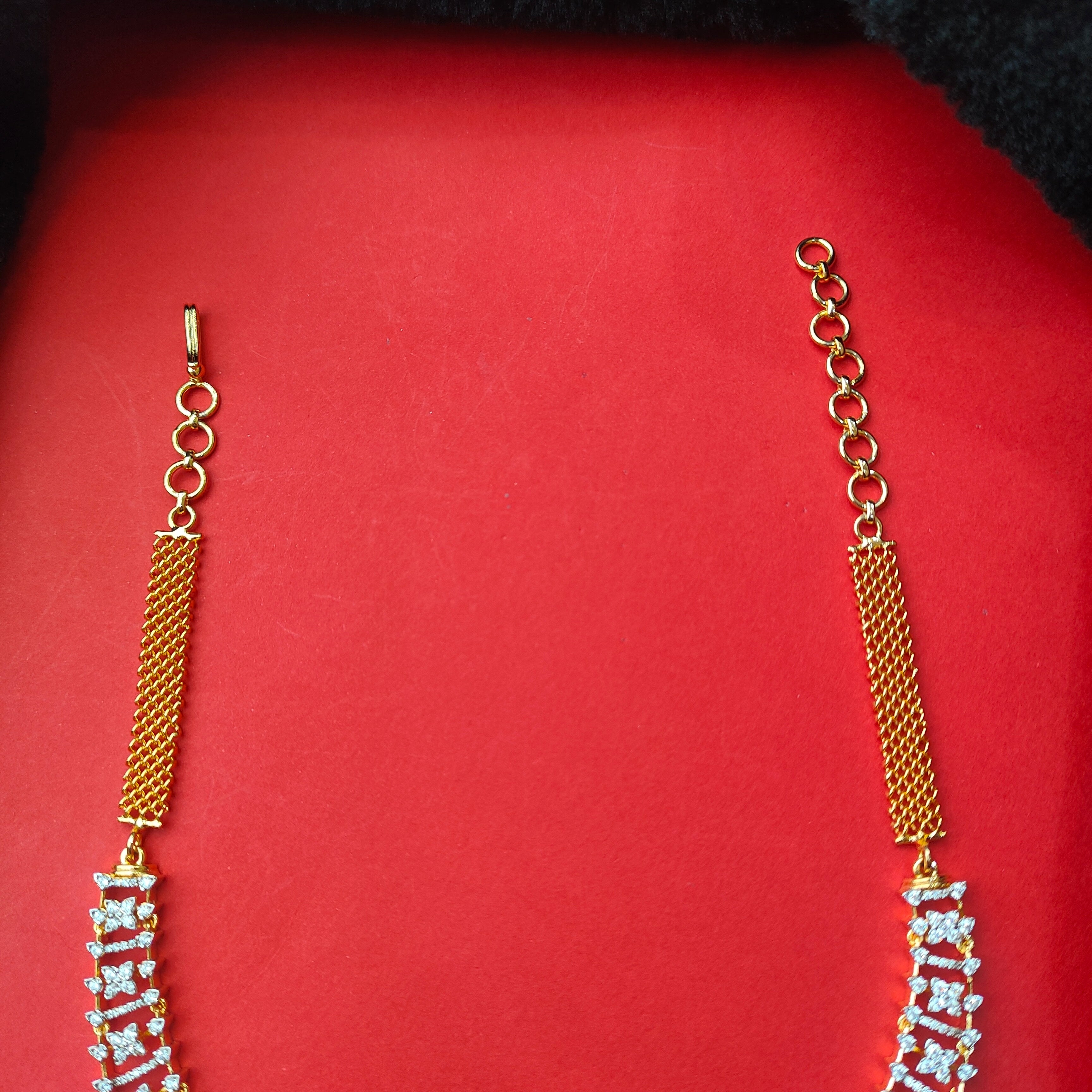 925 Silver Gold Plated Emerald Stone Necklace With Earrings -0200