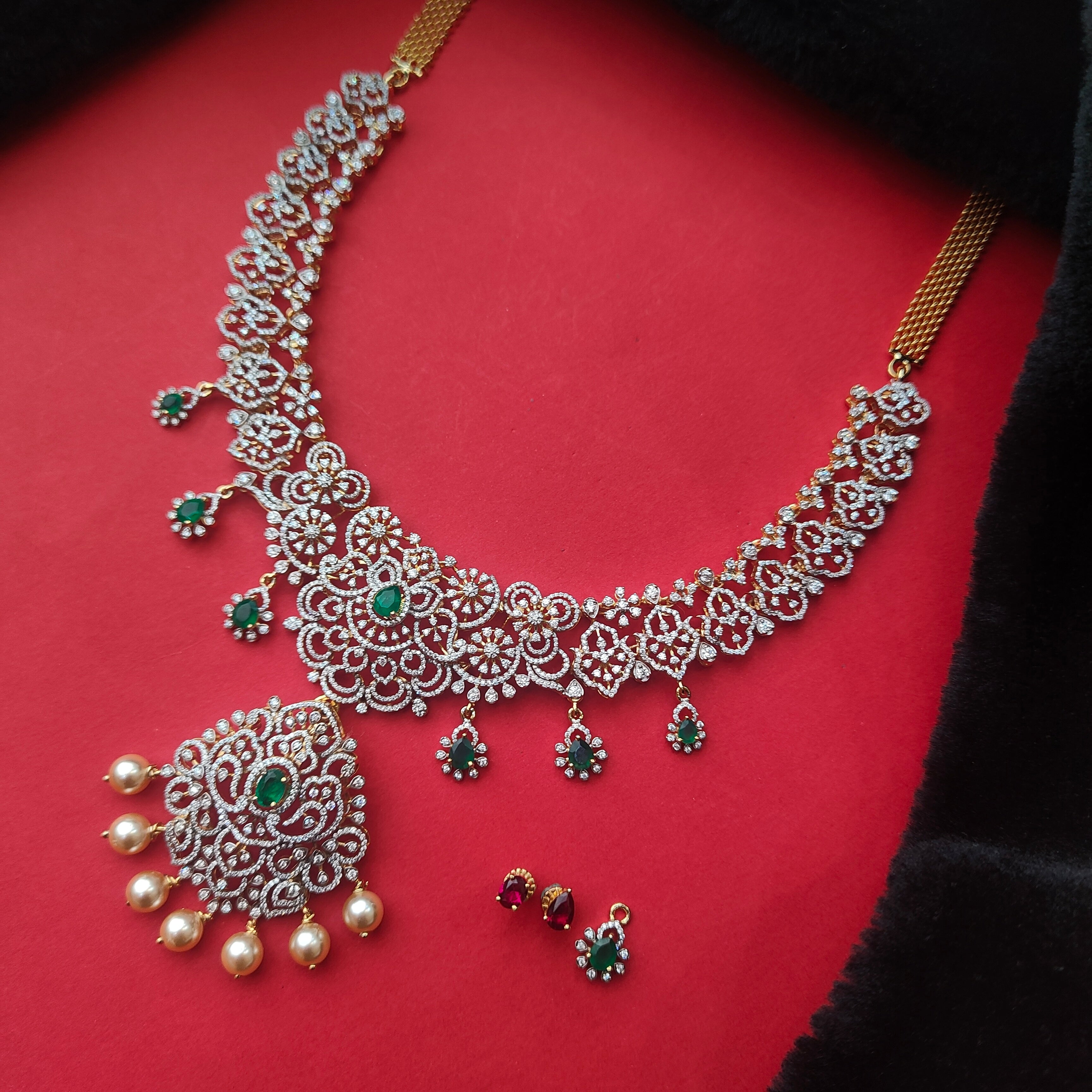 925 Silver Theia Diamond Look Necklace - 217 (Made To Order )