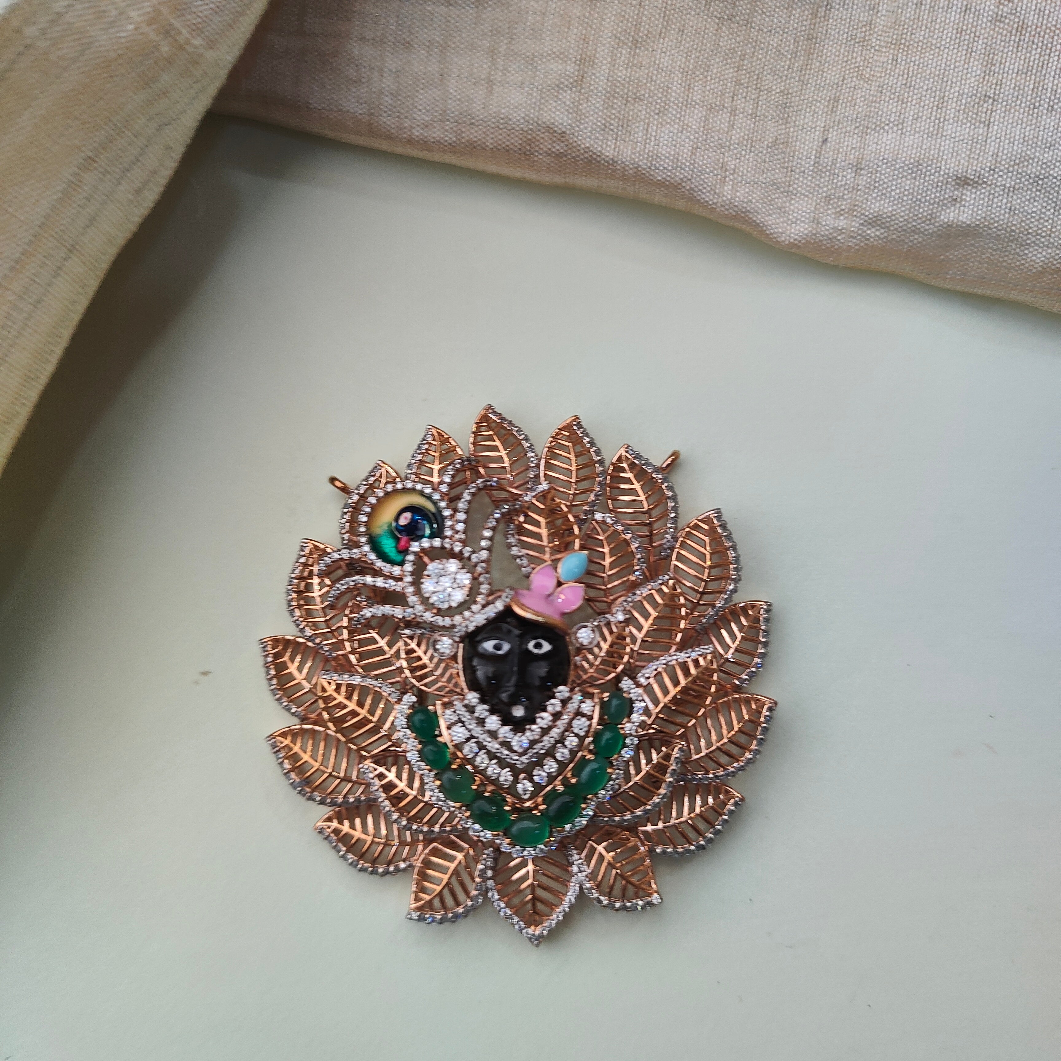 925 Silver Theia Rosegold Krishna Pendant-0091