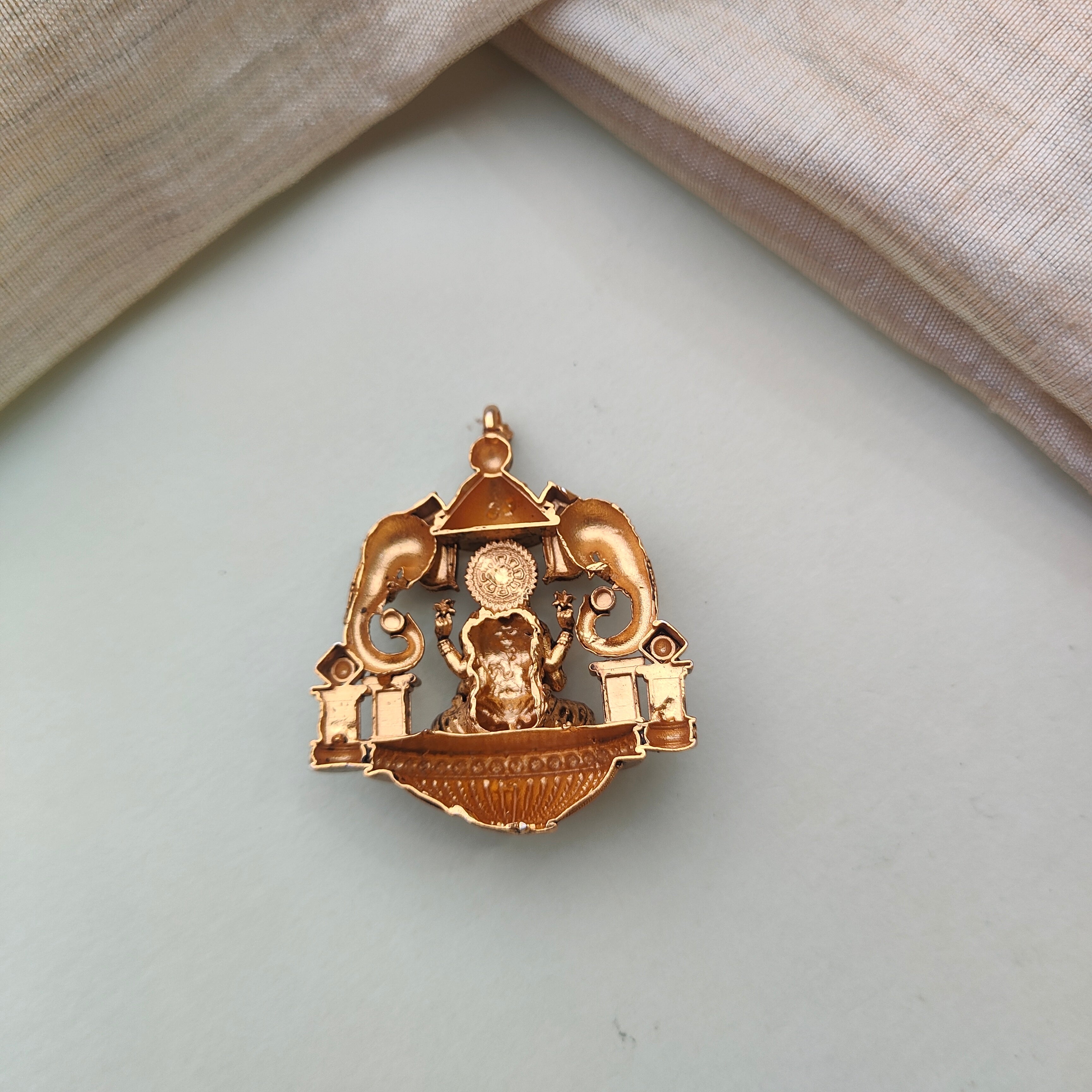 925 Silver Gold plated Lakshmi Pendant-0504