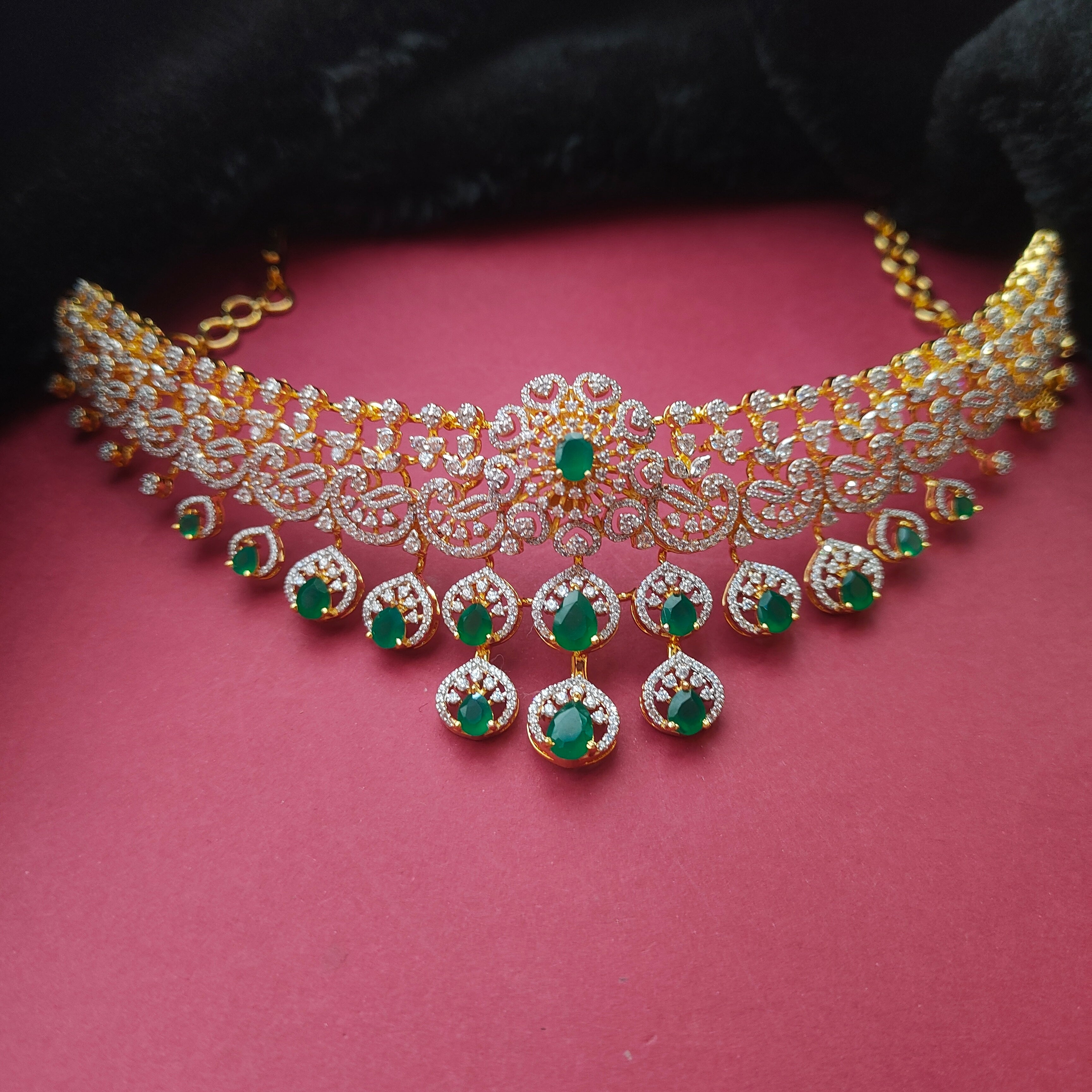 925 Silver Theia Diamond Look Choker- 001