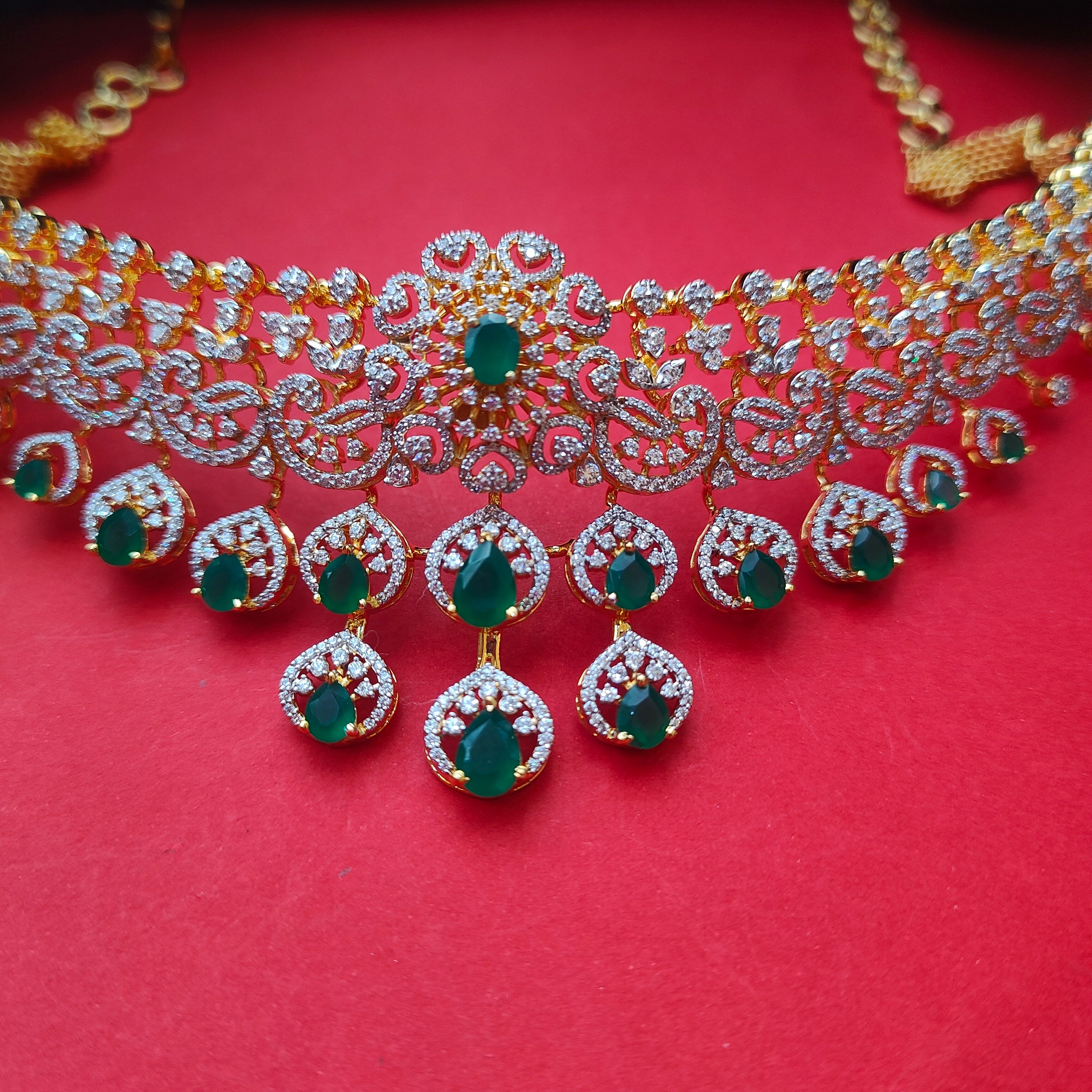 925 Silver Theia Diamond Look Choker- 001