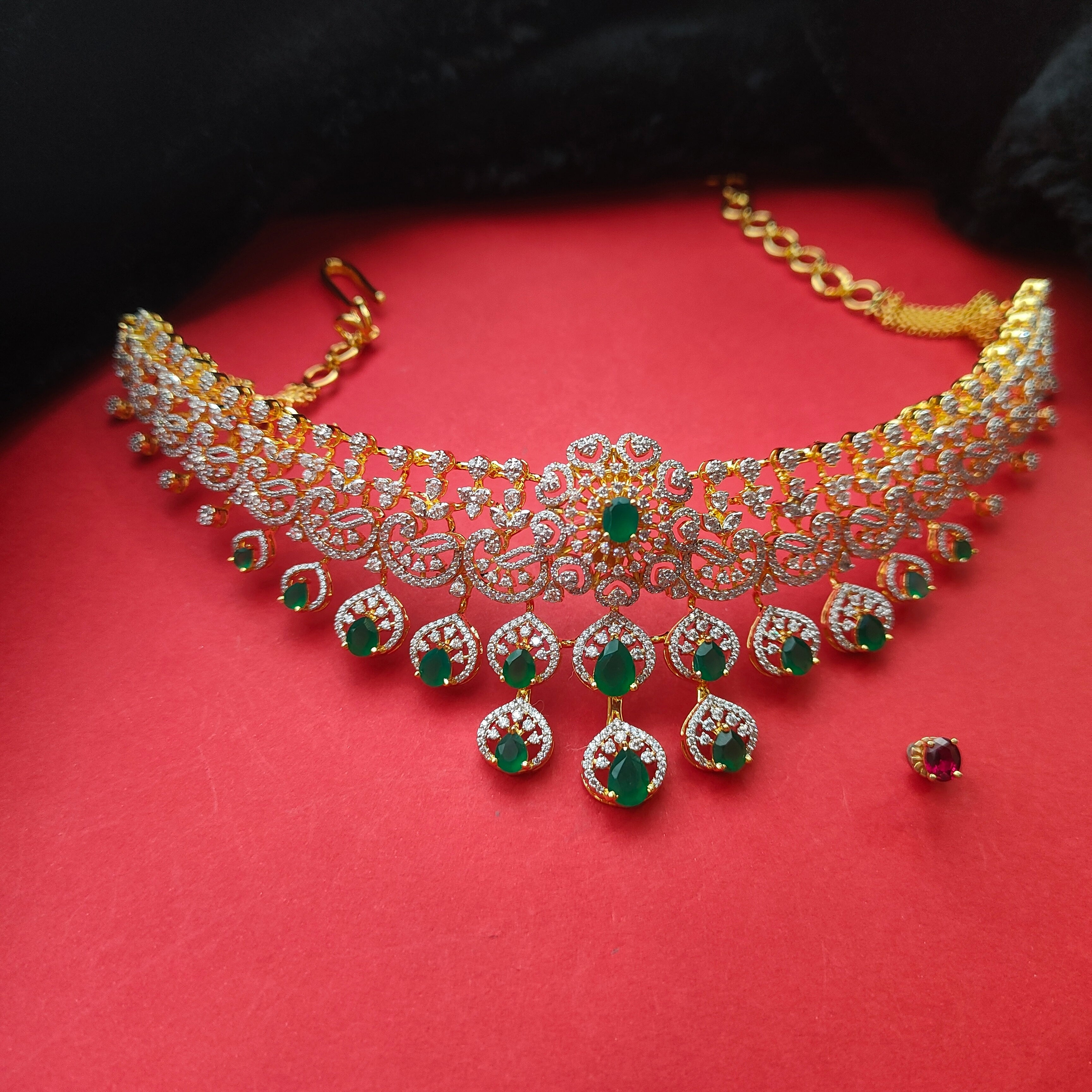 925 Silver Theia Diamond Look Choker- 001