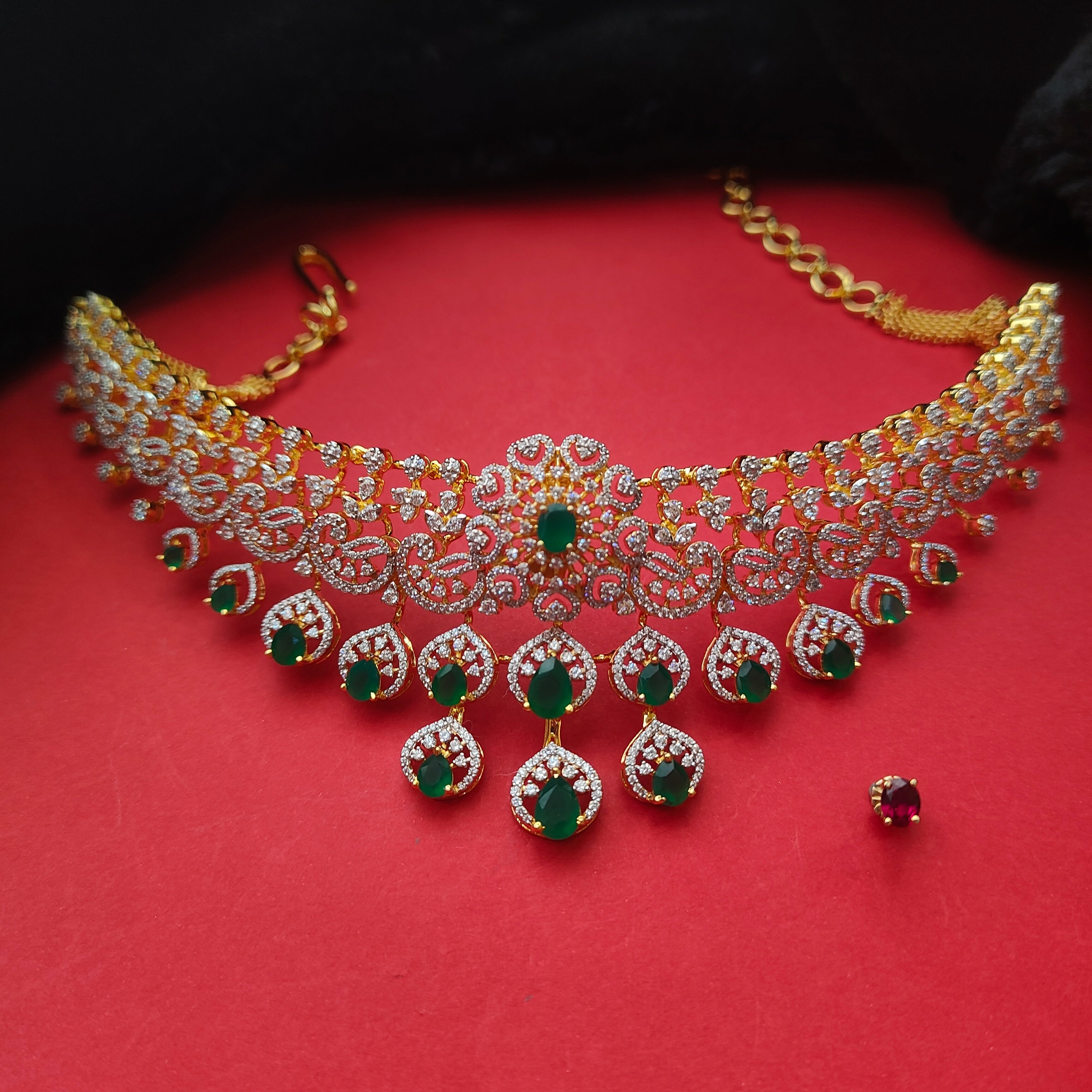 925 Silver Theia Diamond Look Choker- 001