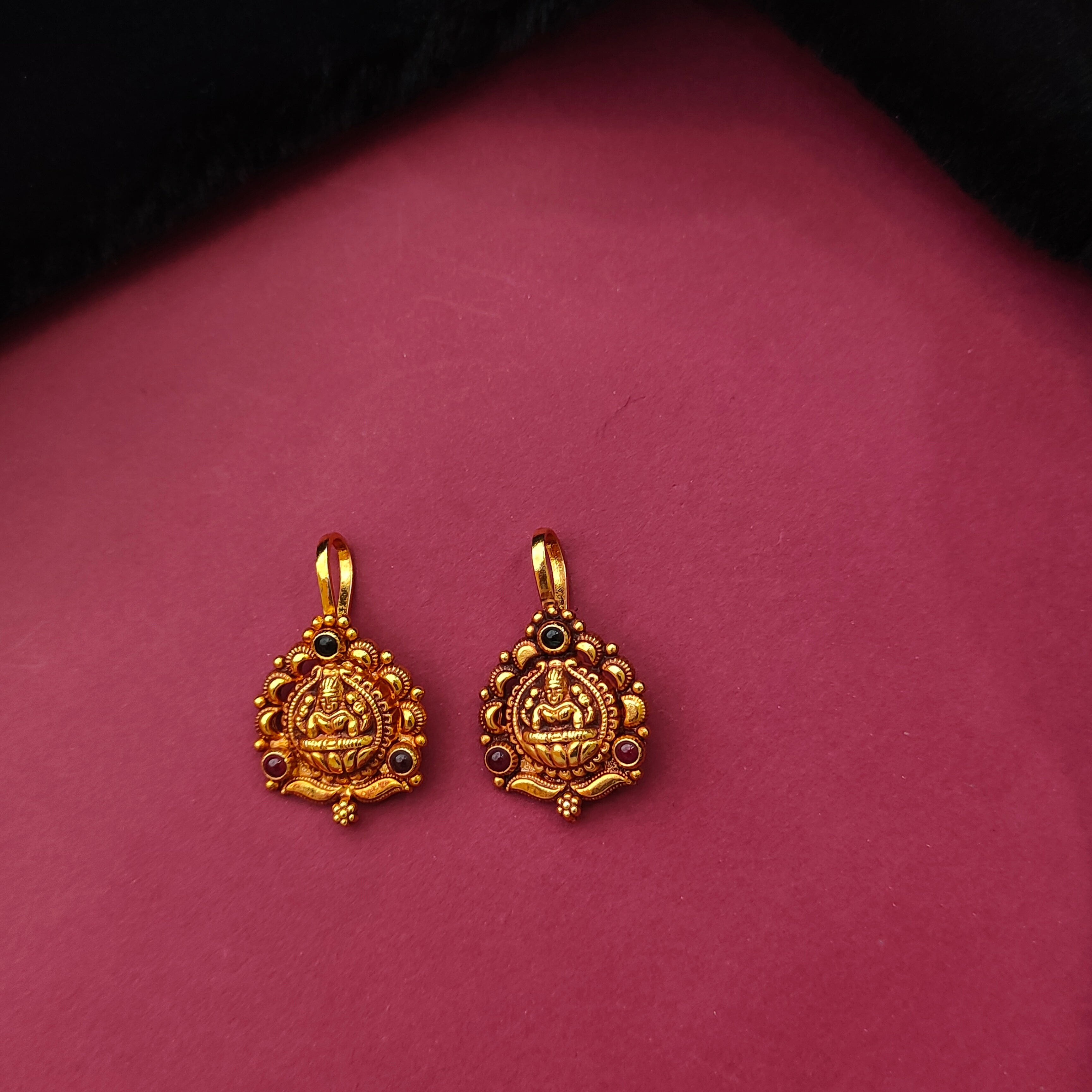 925 Silver Gold Plated Lakshmi Bugadi  -0108