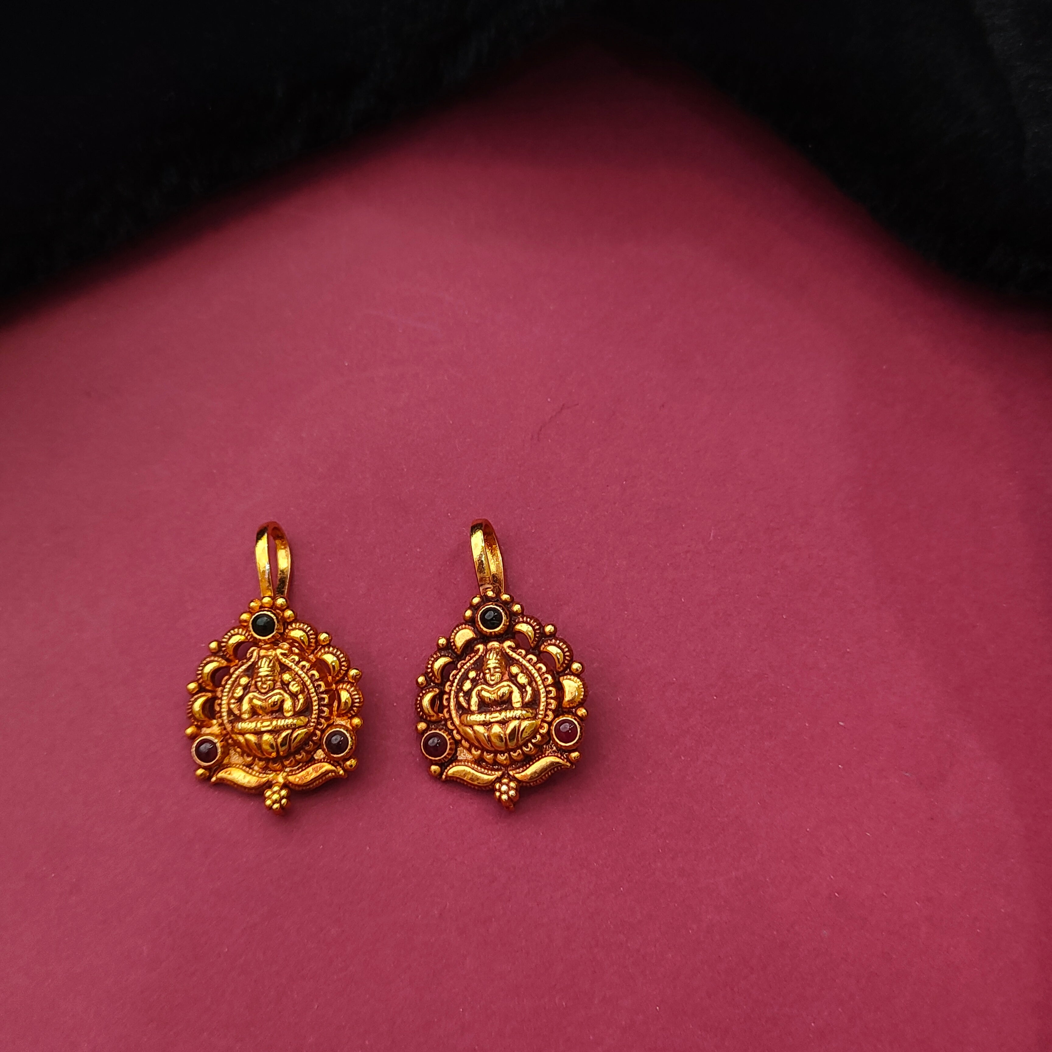 925 Silver Gold Plated Lakshmi Bugadi  -0108